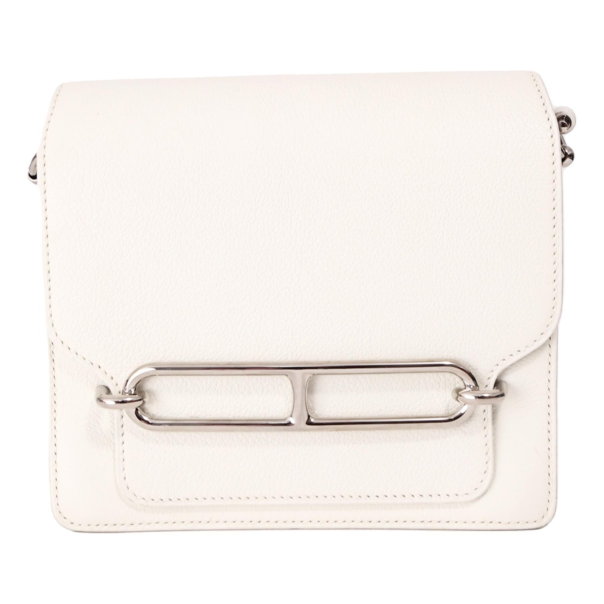 Hermes Roulis Mini Handbag White Evercolor Leather 2017