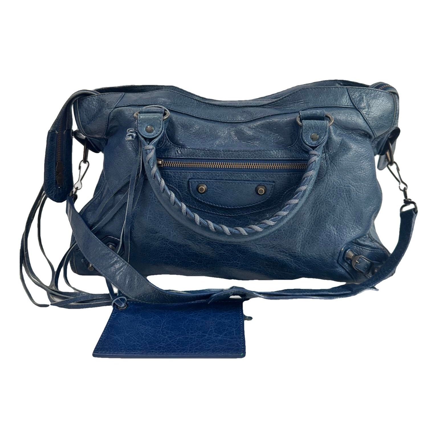 City leather handbag
