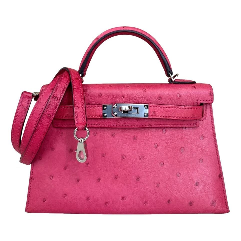 Kelly Mini ostrich crossbody bag