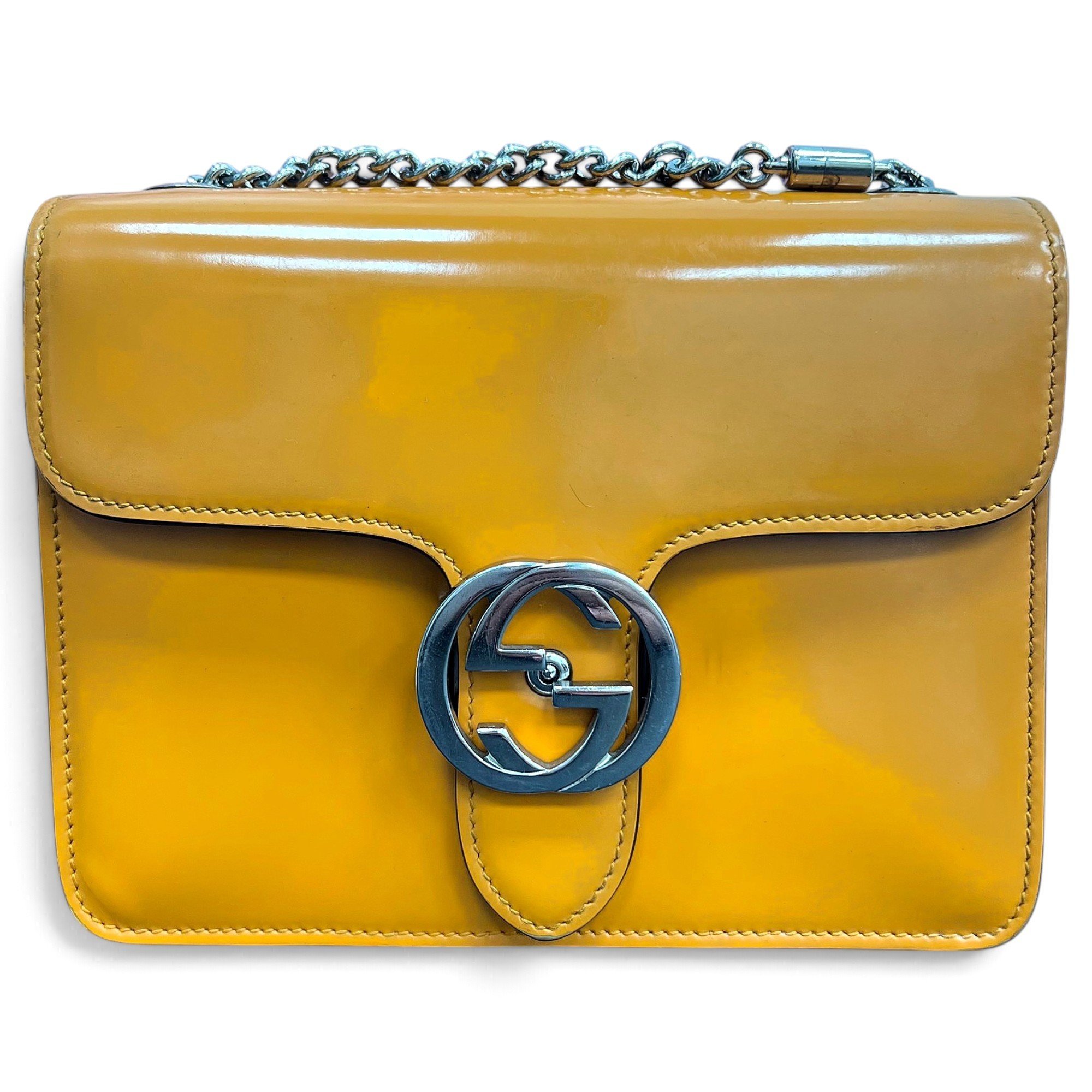 Interlocking leather handbag