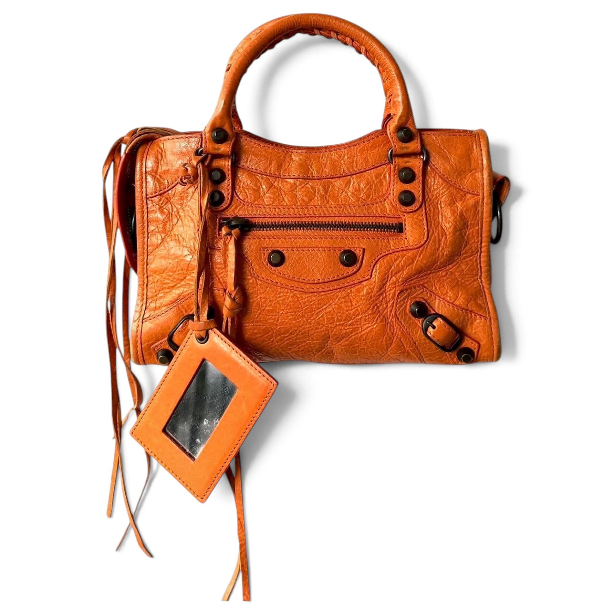 City leather handbag