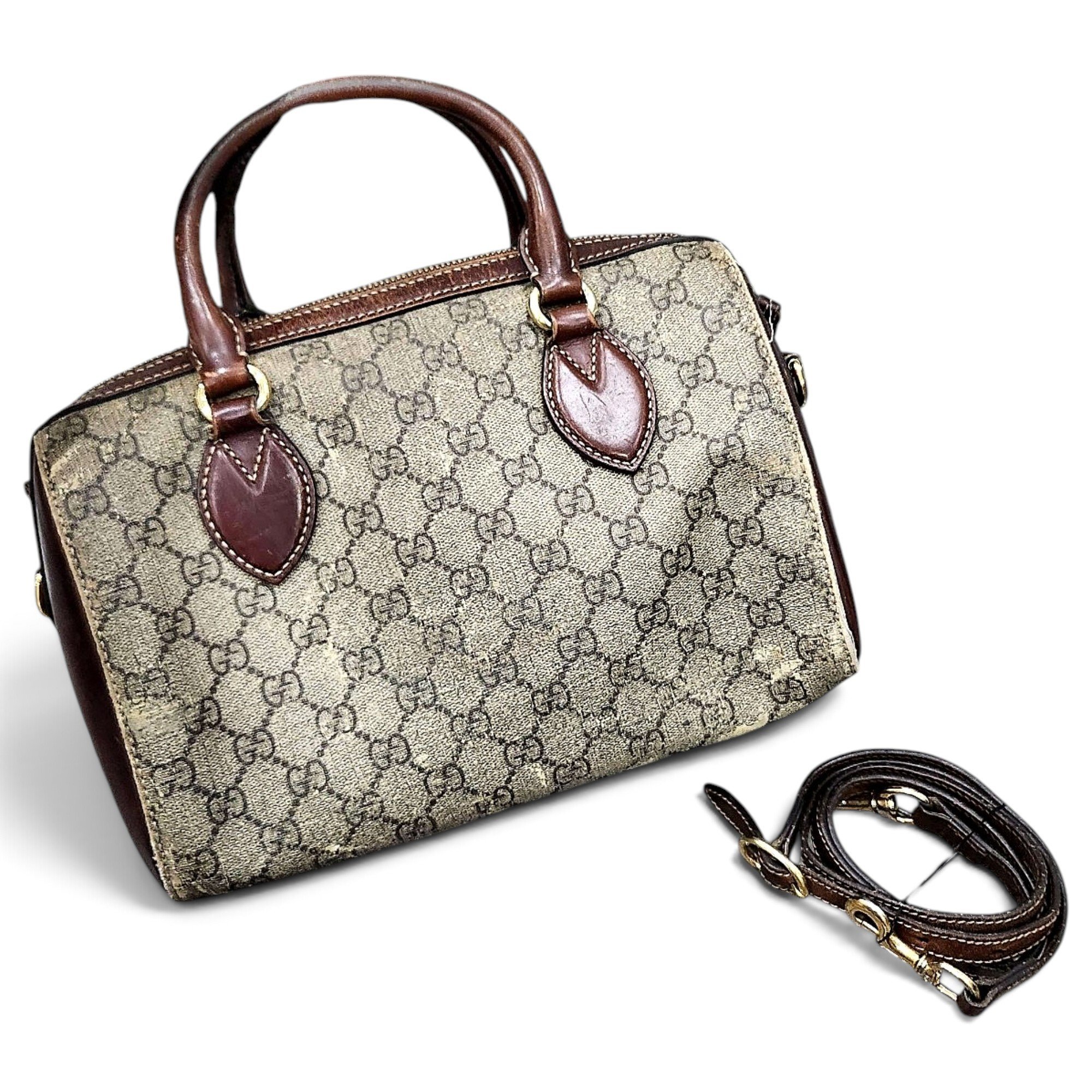 Boston leather bowling bag