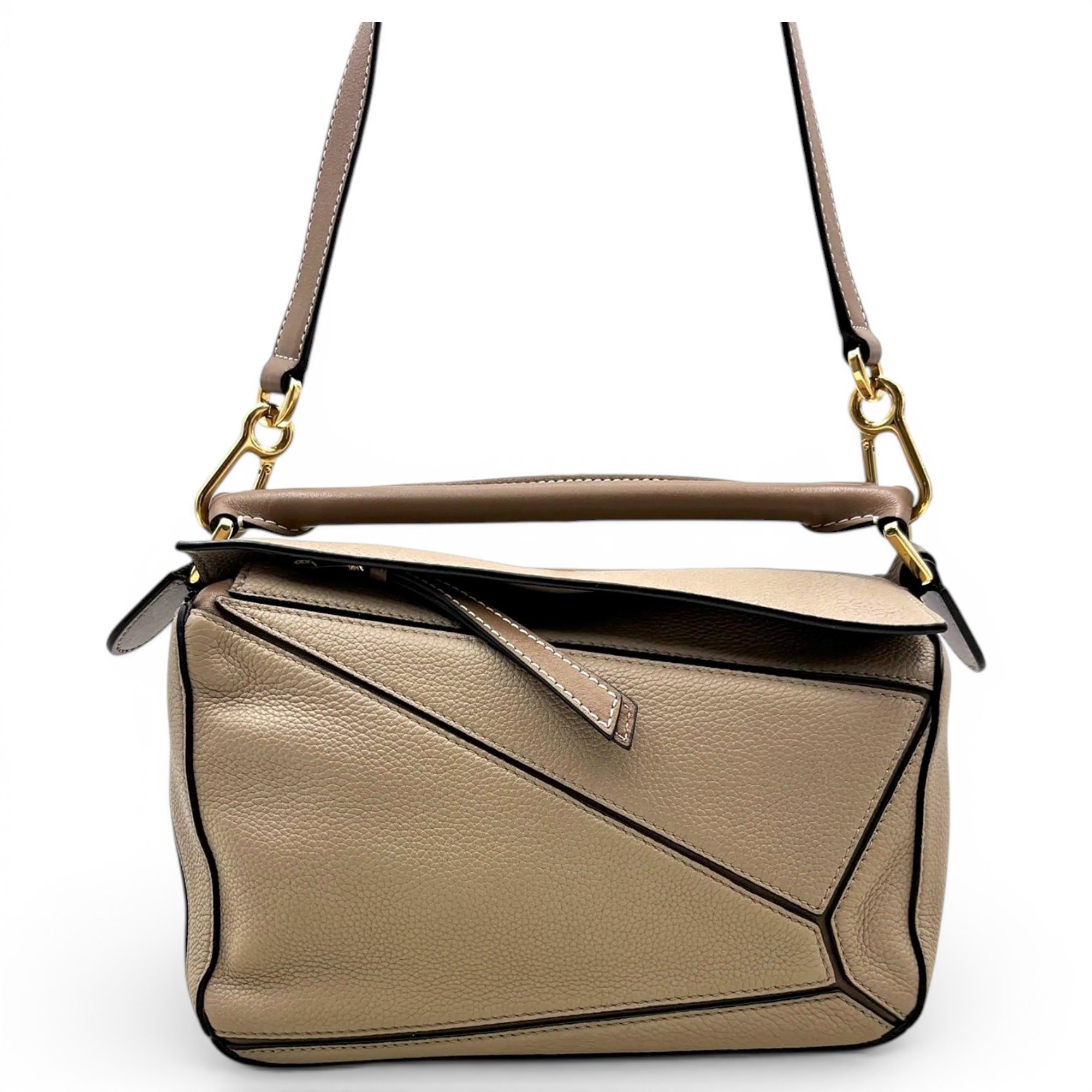 Puzzle leather handbag