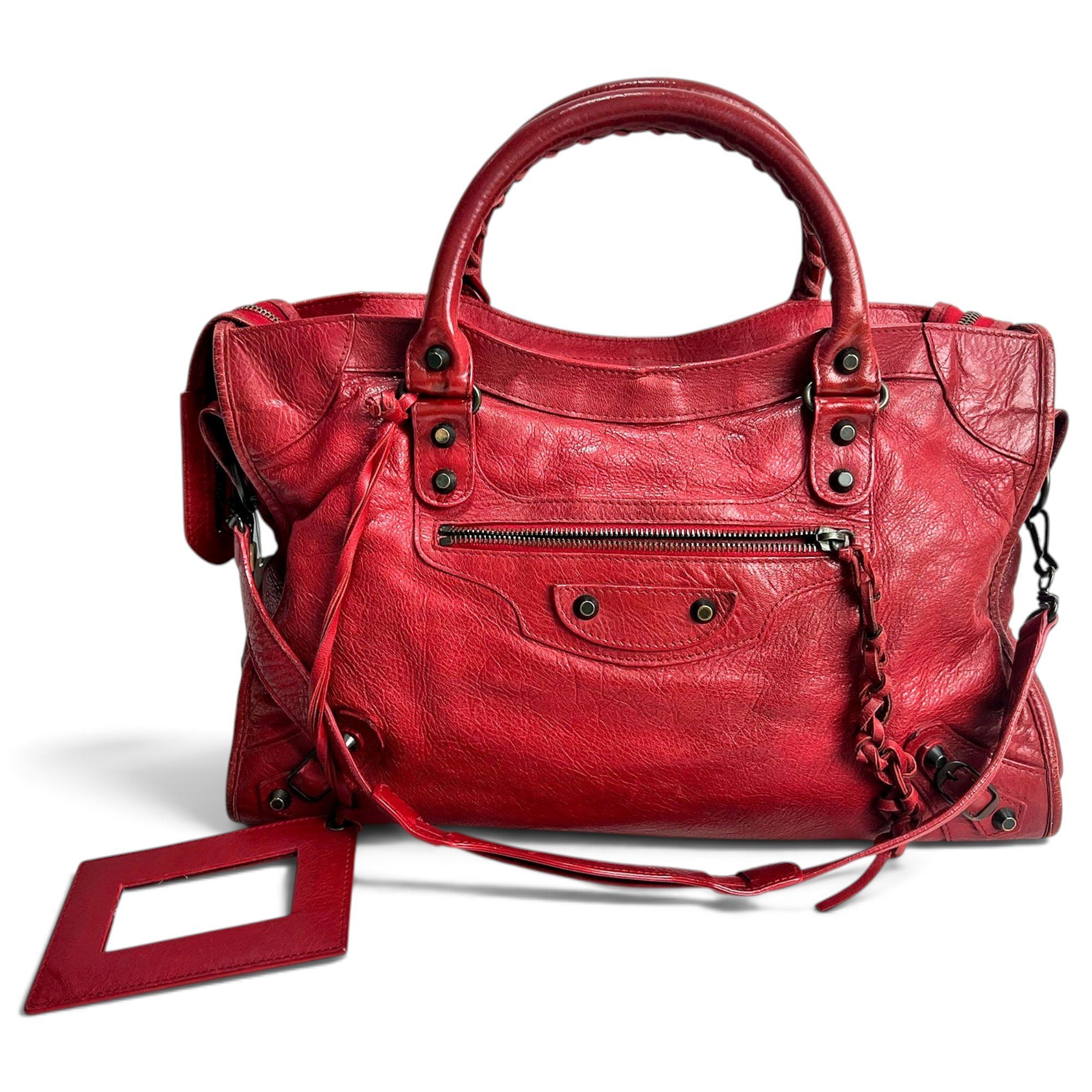 City leather handbag