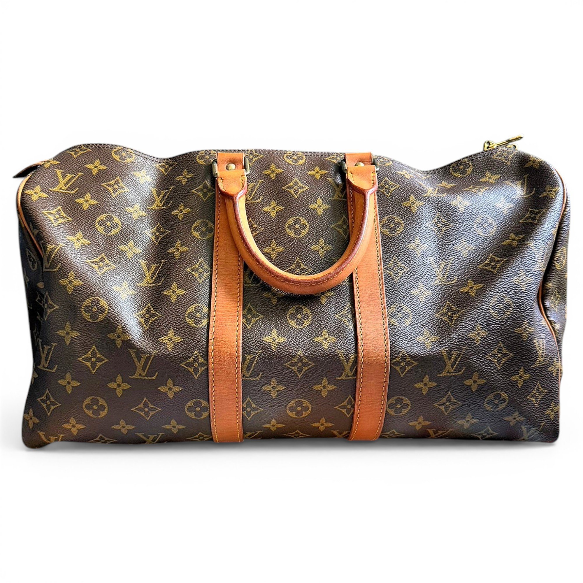 Keepall leather travel bag