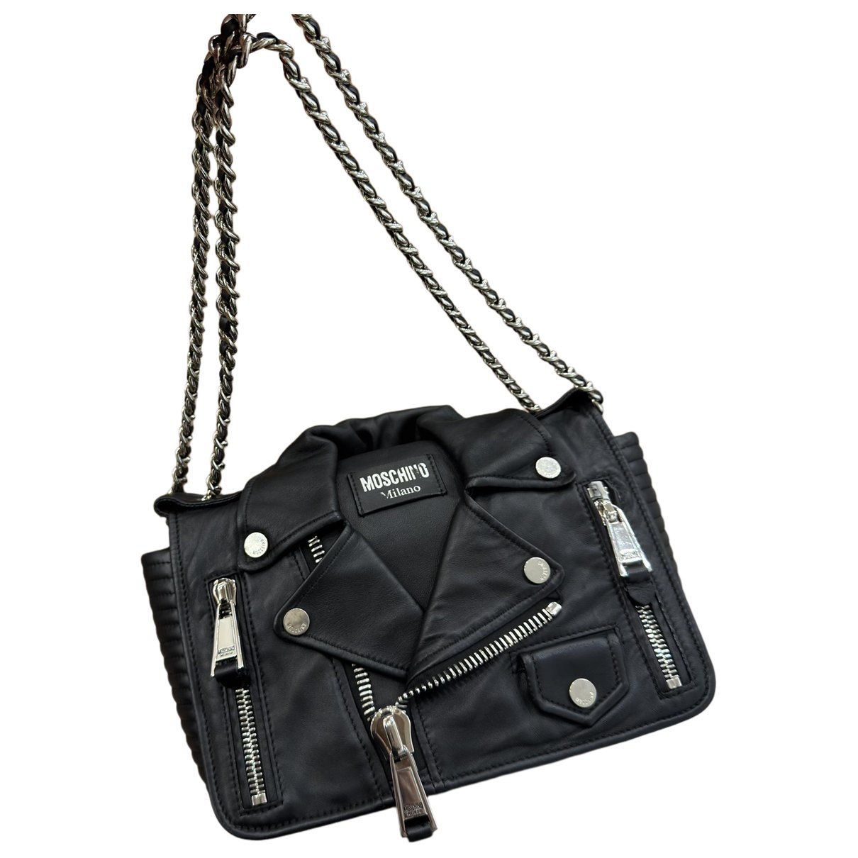 Biker leather handbag