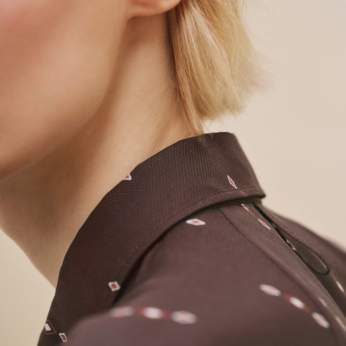 Rouge Sellier "Losanges Sur Faconne" Cropped Painter Shirt