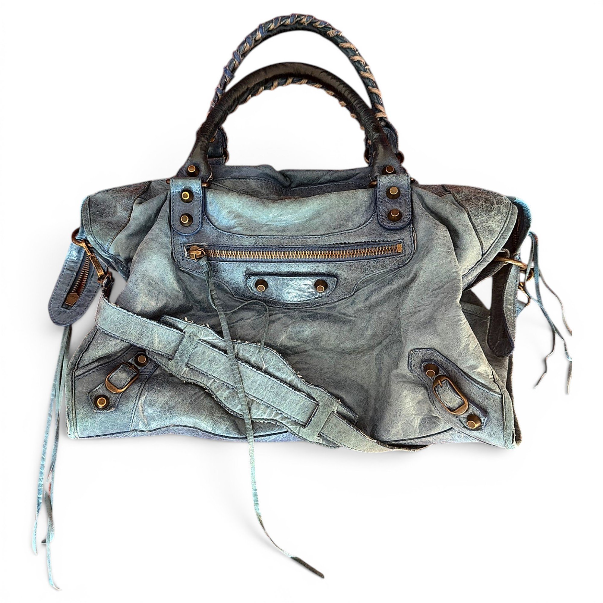 City leather handbag