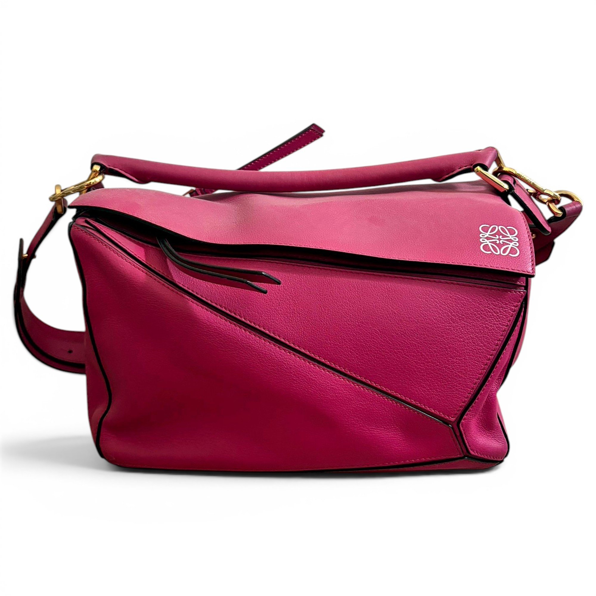 Puzzle leather handbag