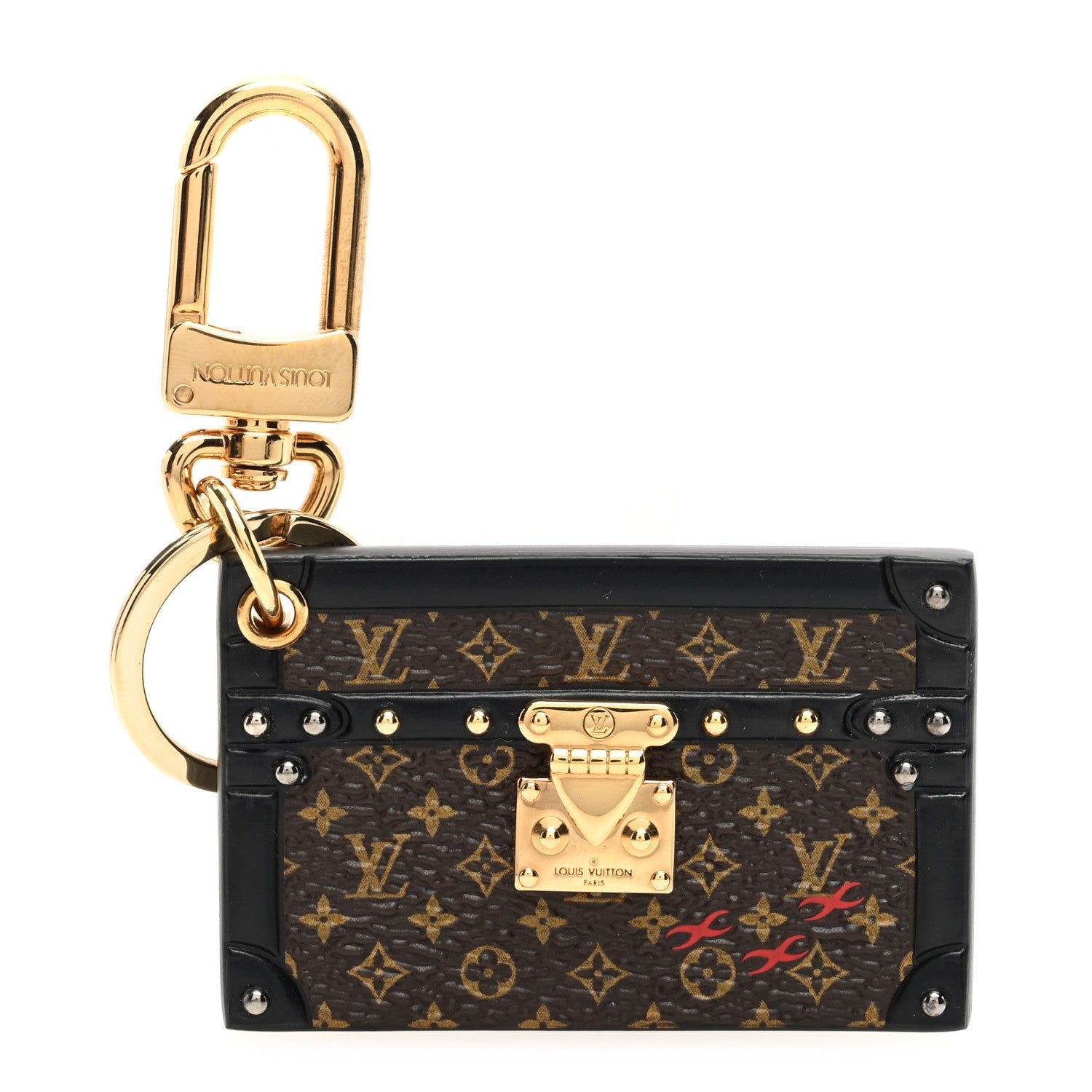 Louis Vuitton Petite Malle Bag Charm Key Holder Brown