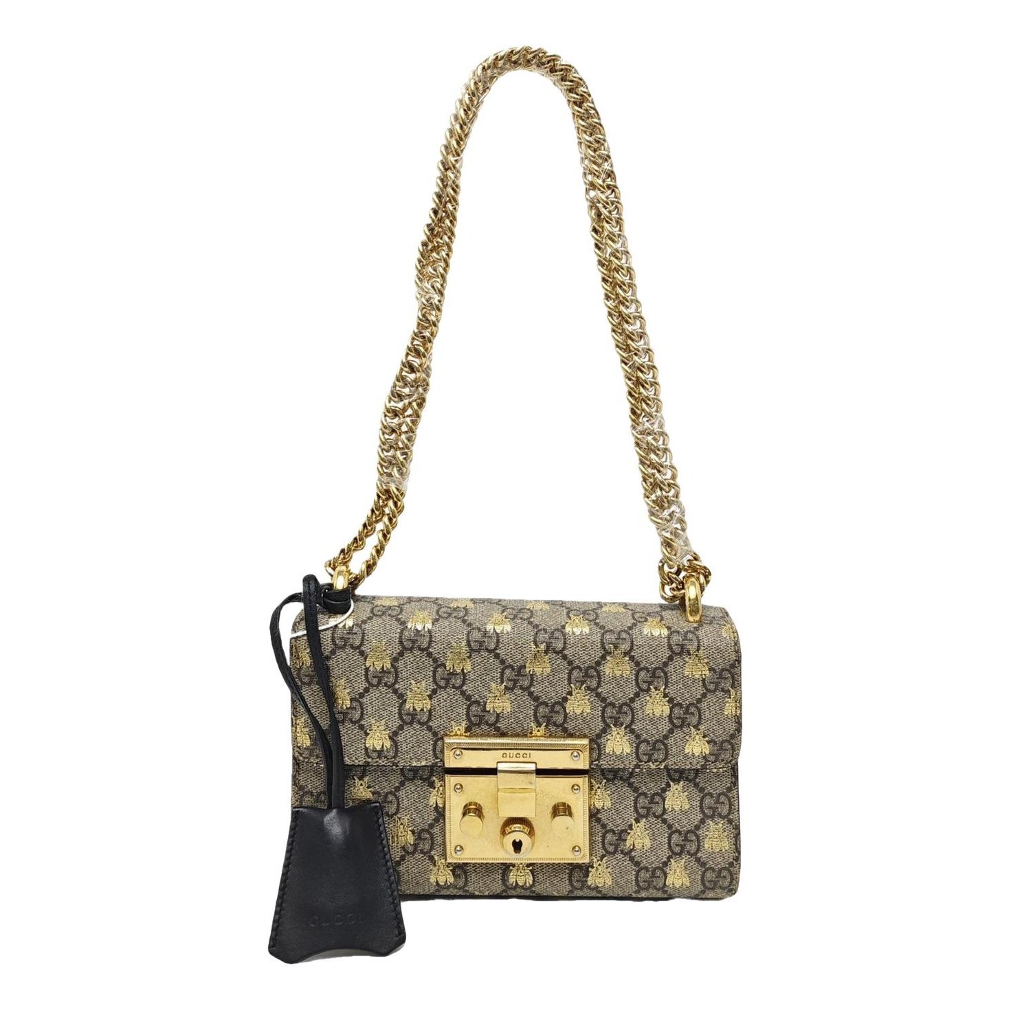 Padlock leather handbag