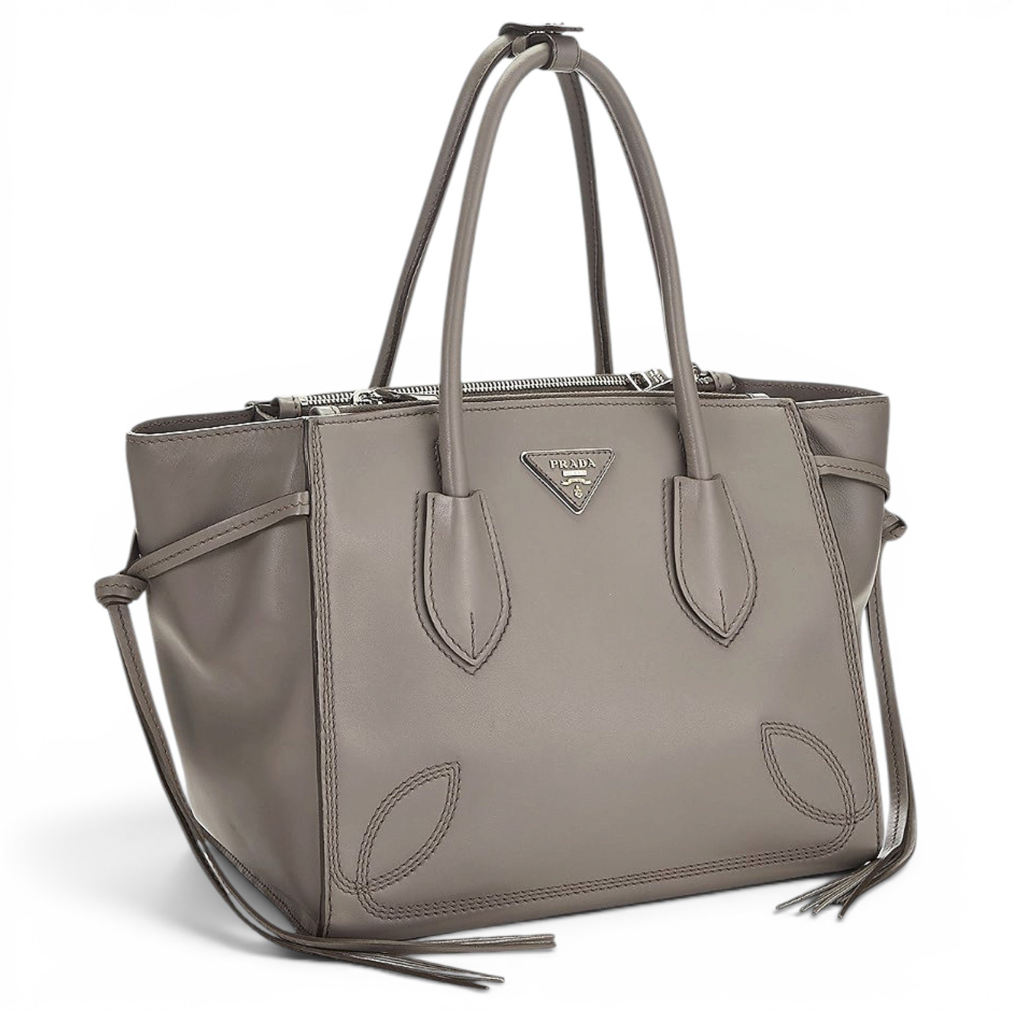 Pyramid leather tote