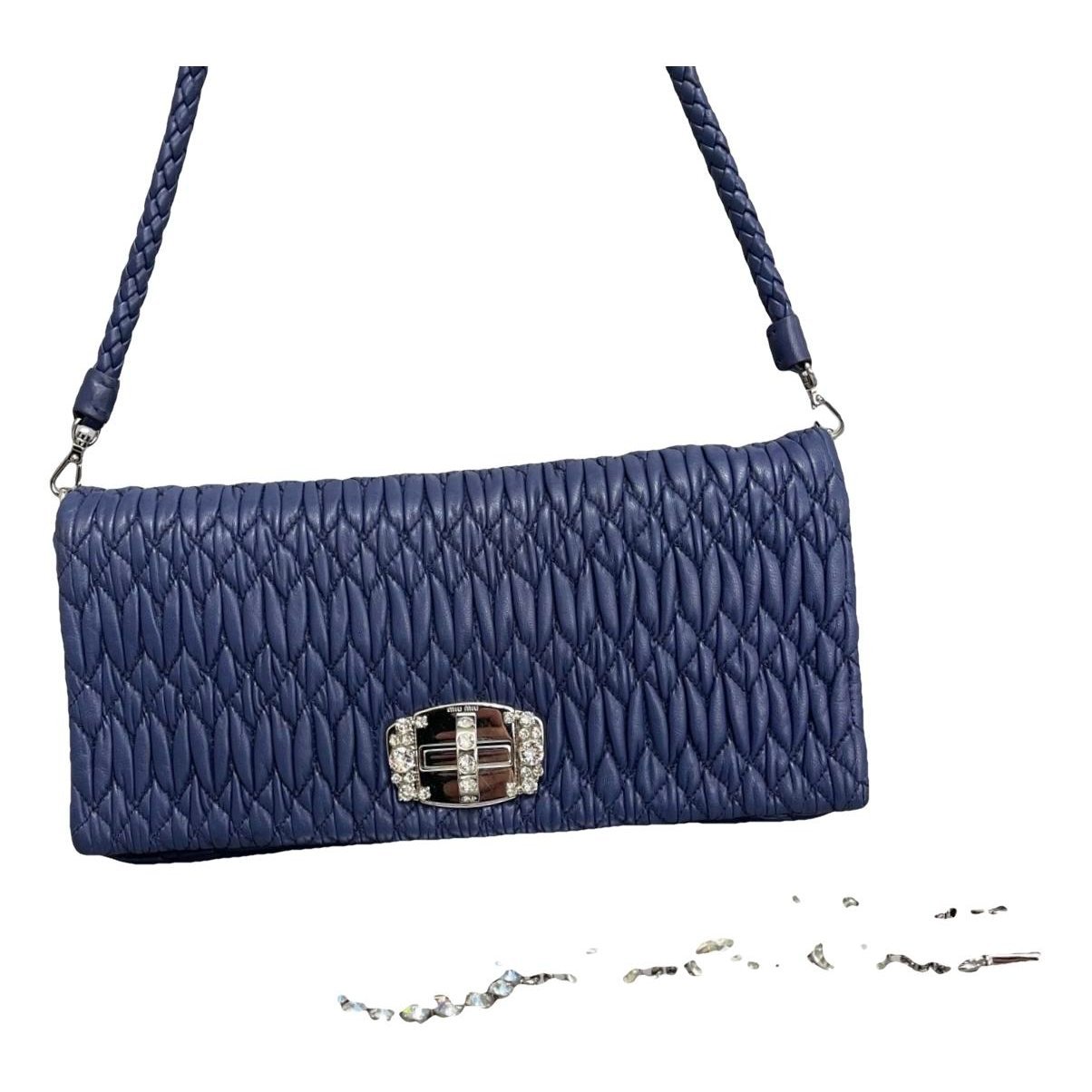 Miu Crystal leather handbag