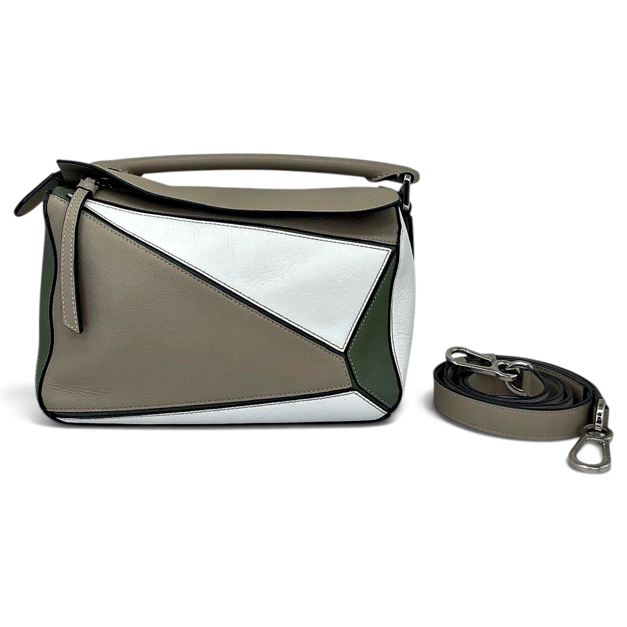 Puzzle leather handbag