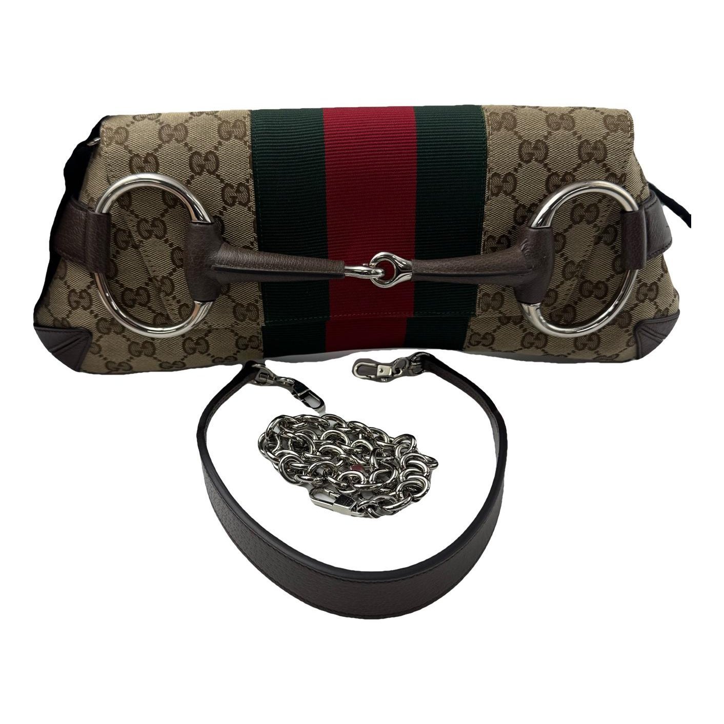 Horsebit Chain cloth crossbody bag