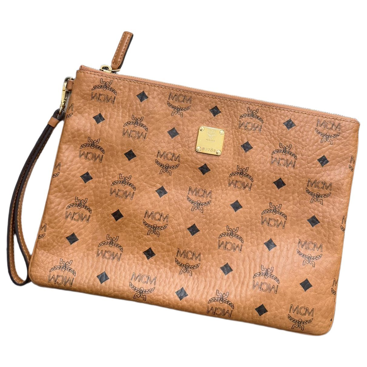 Leather clutch bag