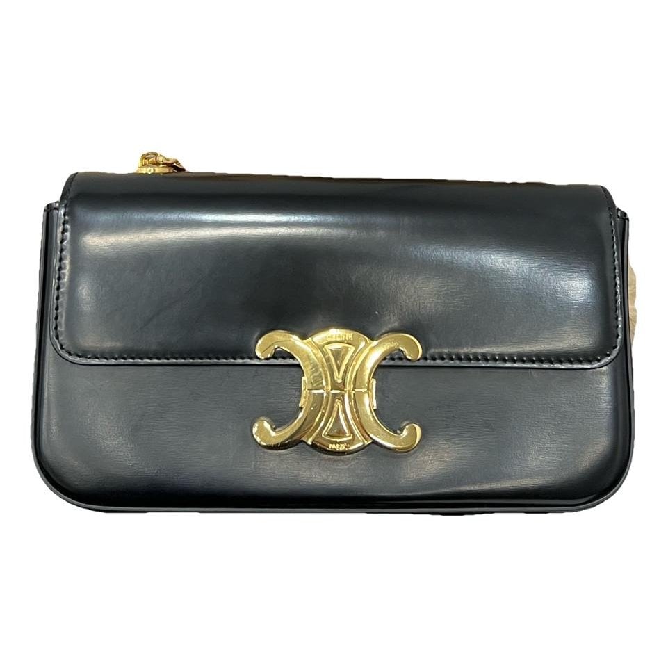 Triomphe chain leather handbag