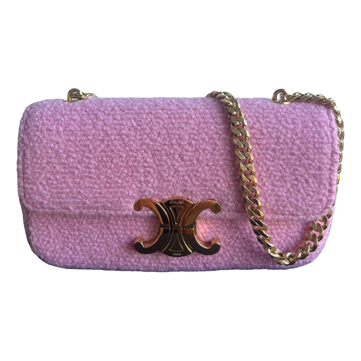 Triomphe chain tweed crossbody bag