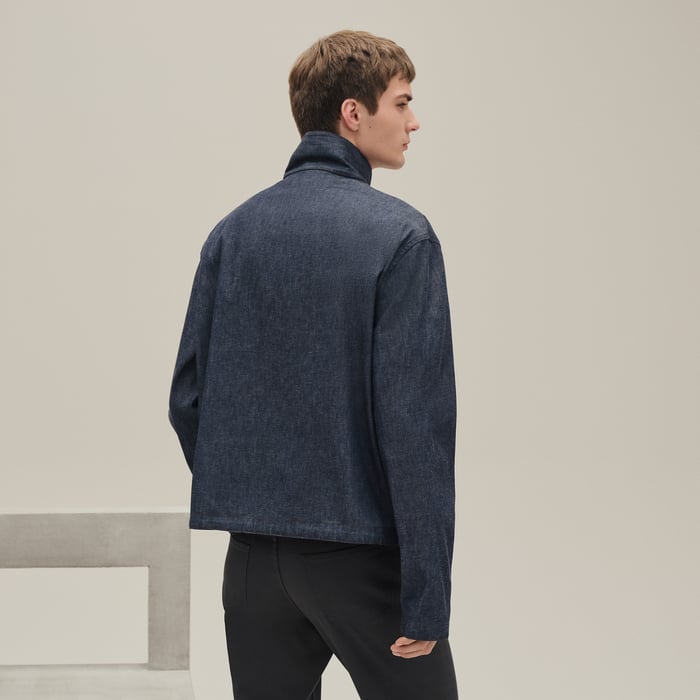 Indigo Zipped Denim Jacket Shirt