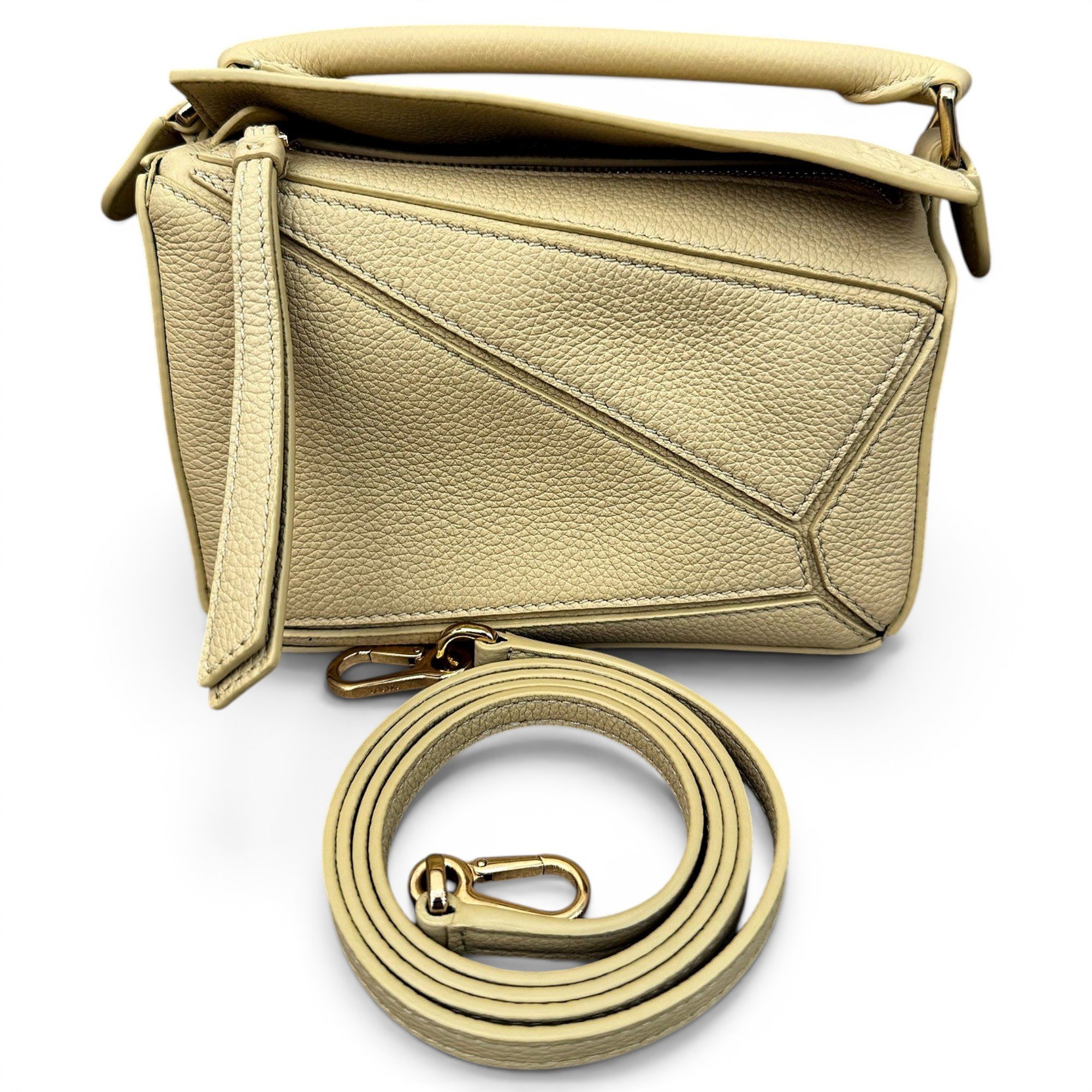 Puzzle leather handbag