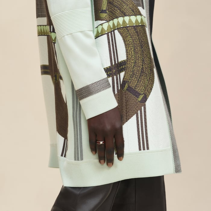 Vert Anis "Dressage Tressage" Long-sleeve Twillaine Cardigan