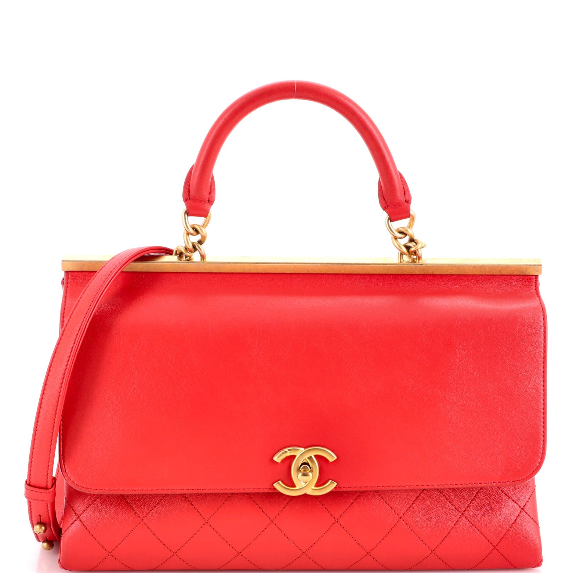 Coco Luxe Top Handle Bag Quilted Lambskin Large