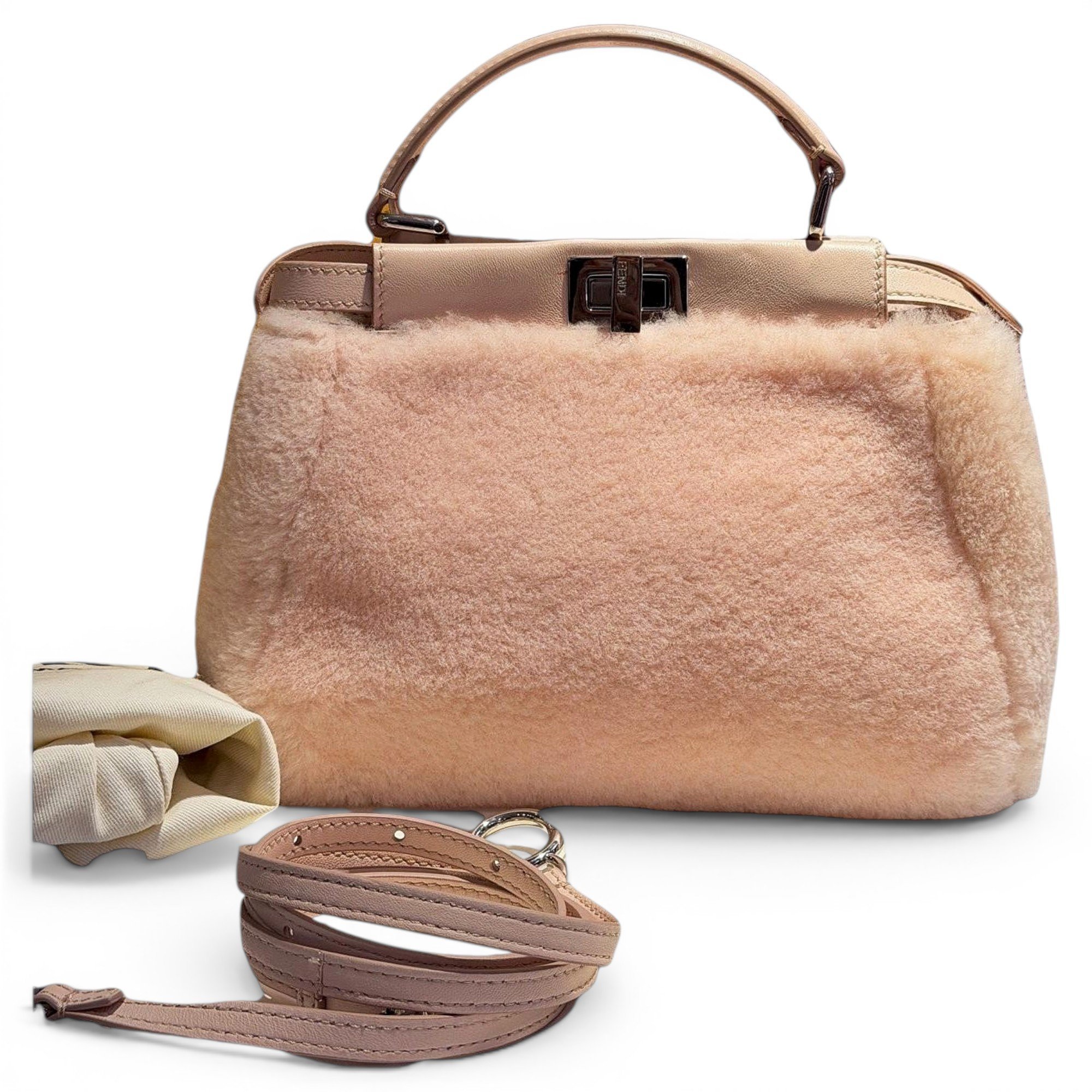Peekaboo velvet handbag