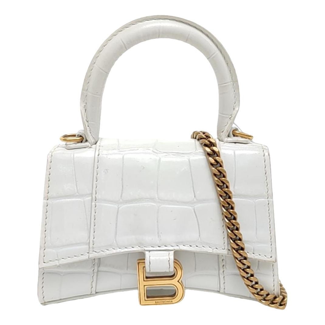 Hourglass leather handbag