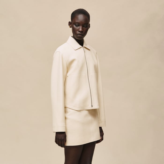 Beige Sable Washed Deerskin Jacket