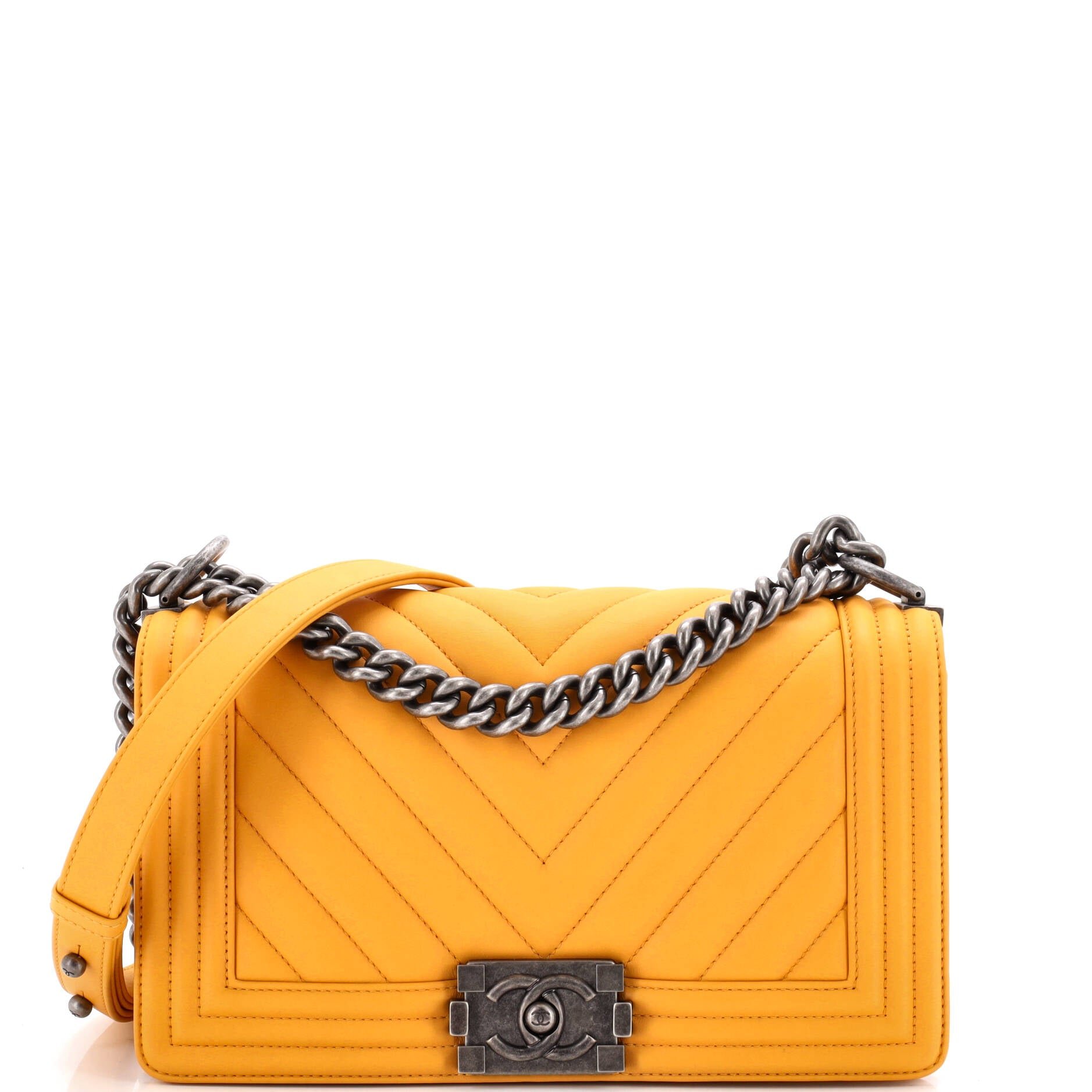 Boy Flap Bag Chevron Calfskin Old Medium