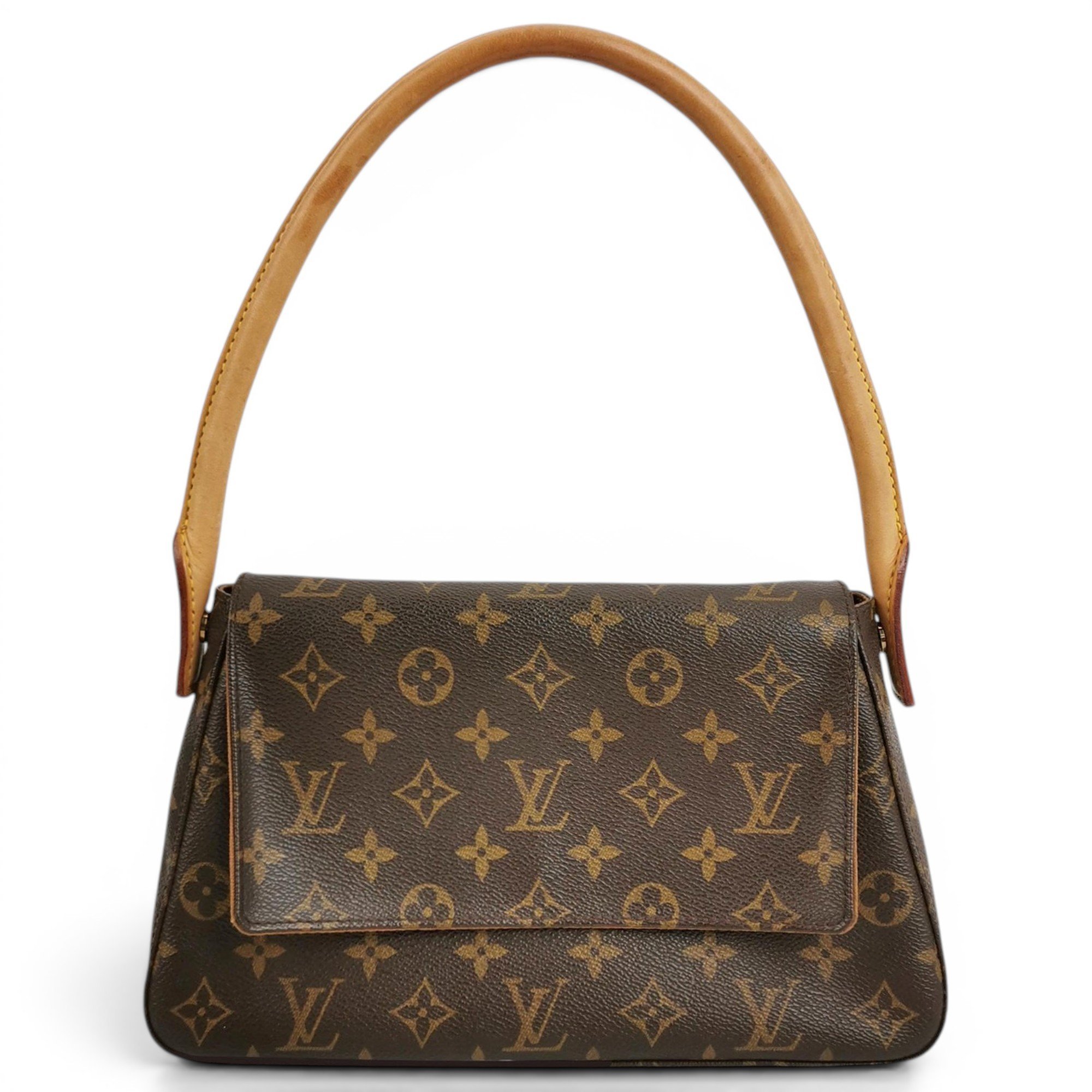 Looping leather handbag