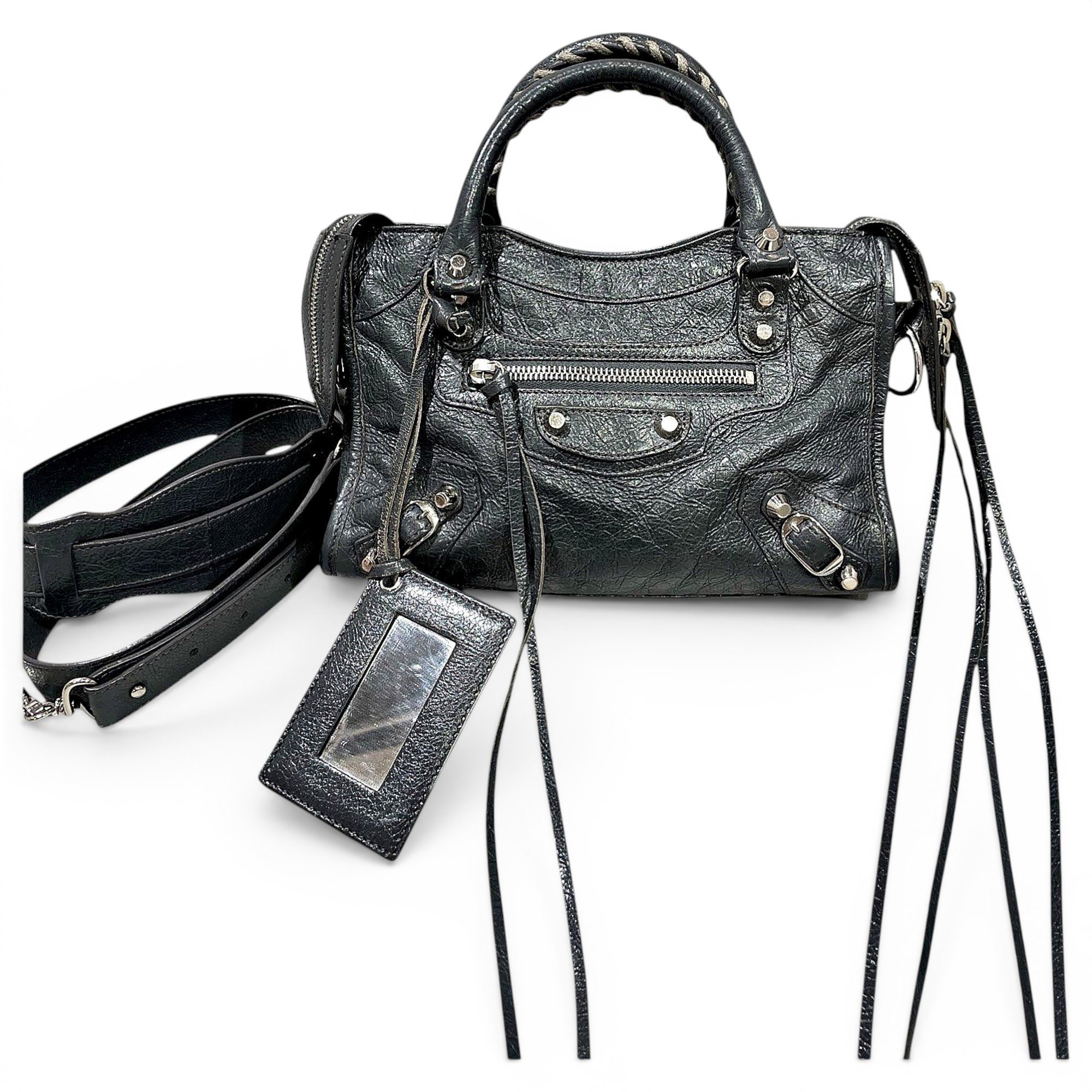 City leather handbag