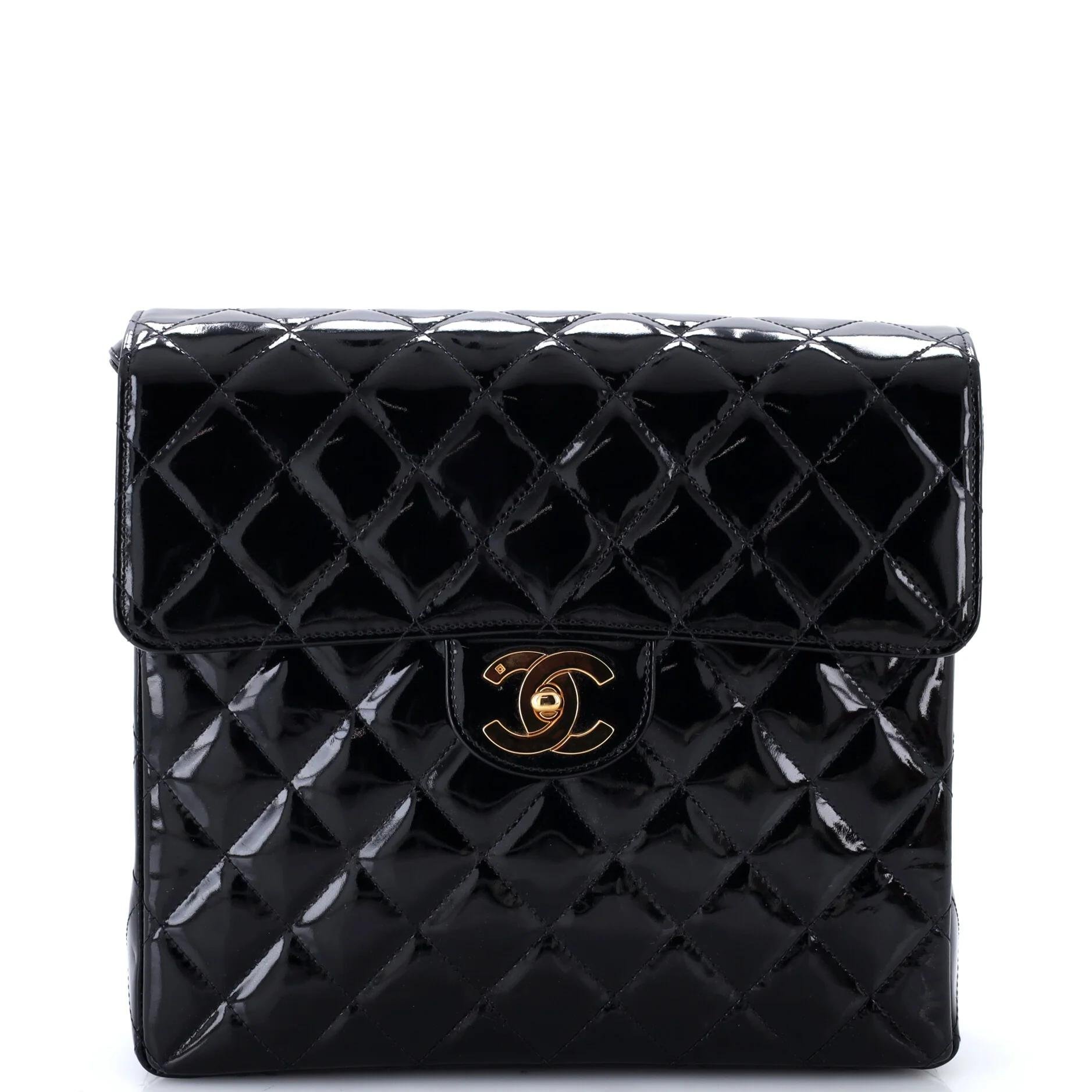Patent leather backpack