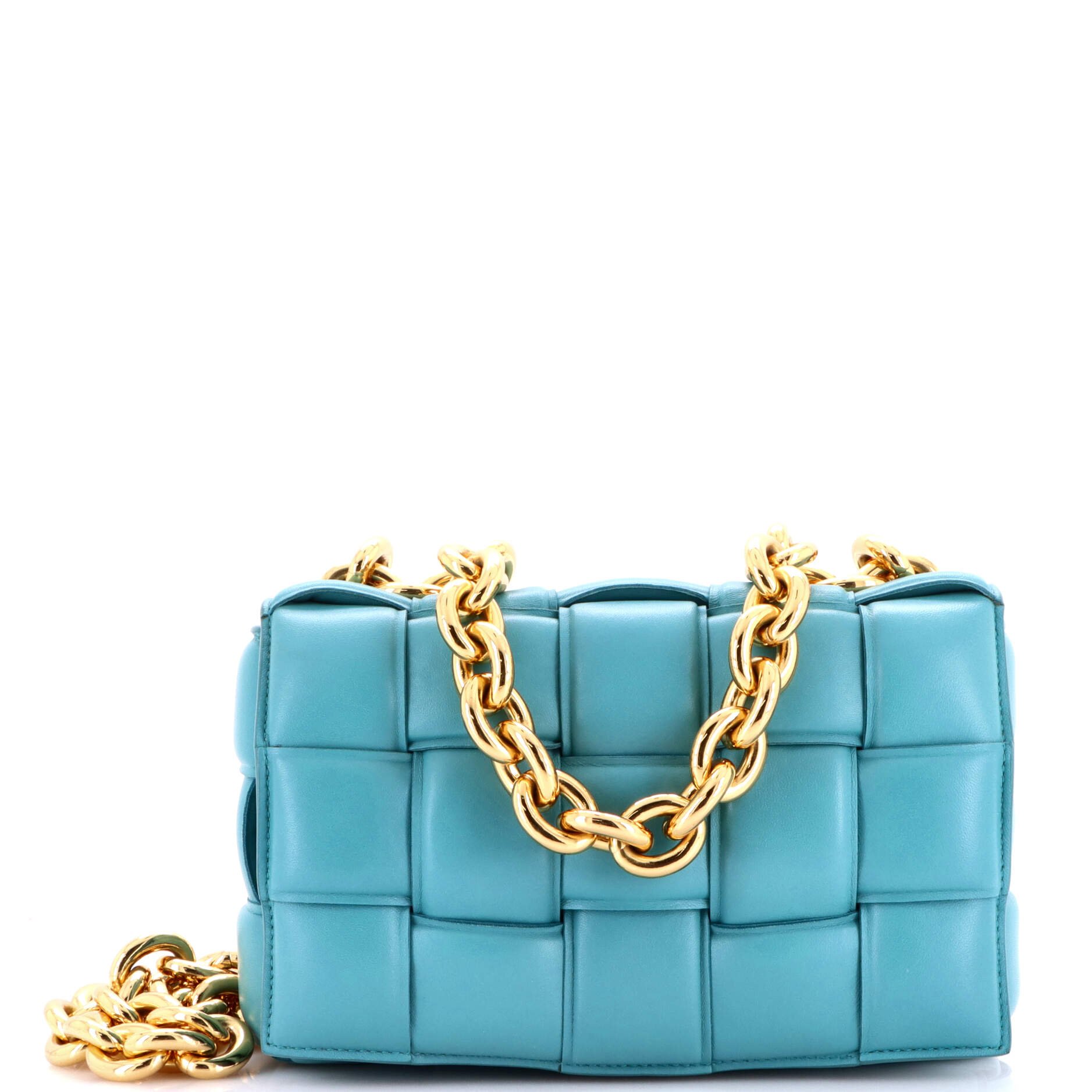 Bottega Veneta Cassette Chain Crossbody Bag Padded Maxi Intrecciato Leather