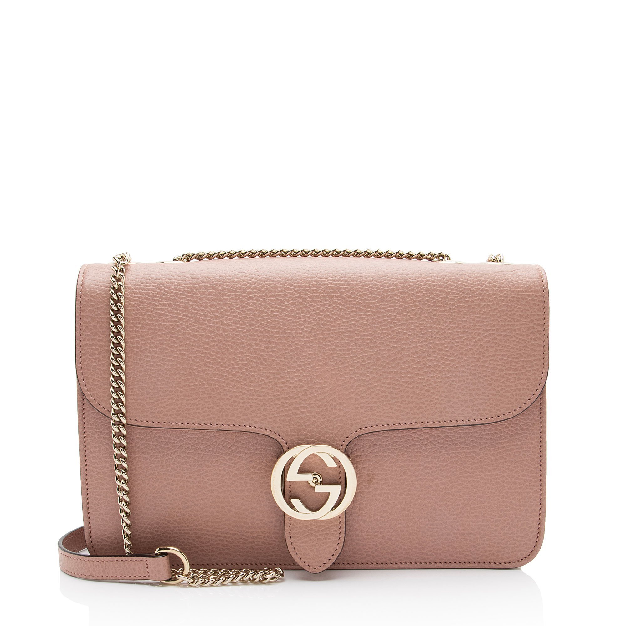 Interlocking leather crossbody bag