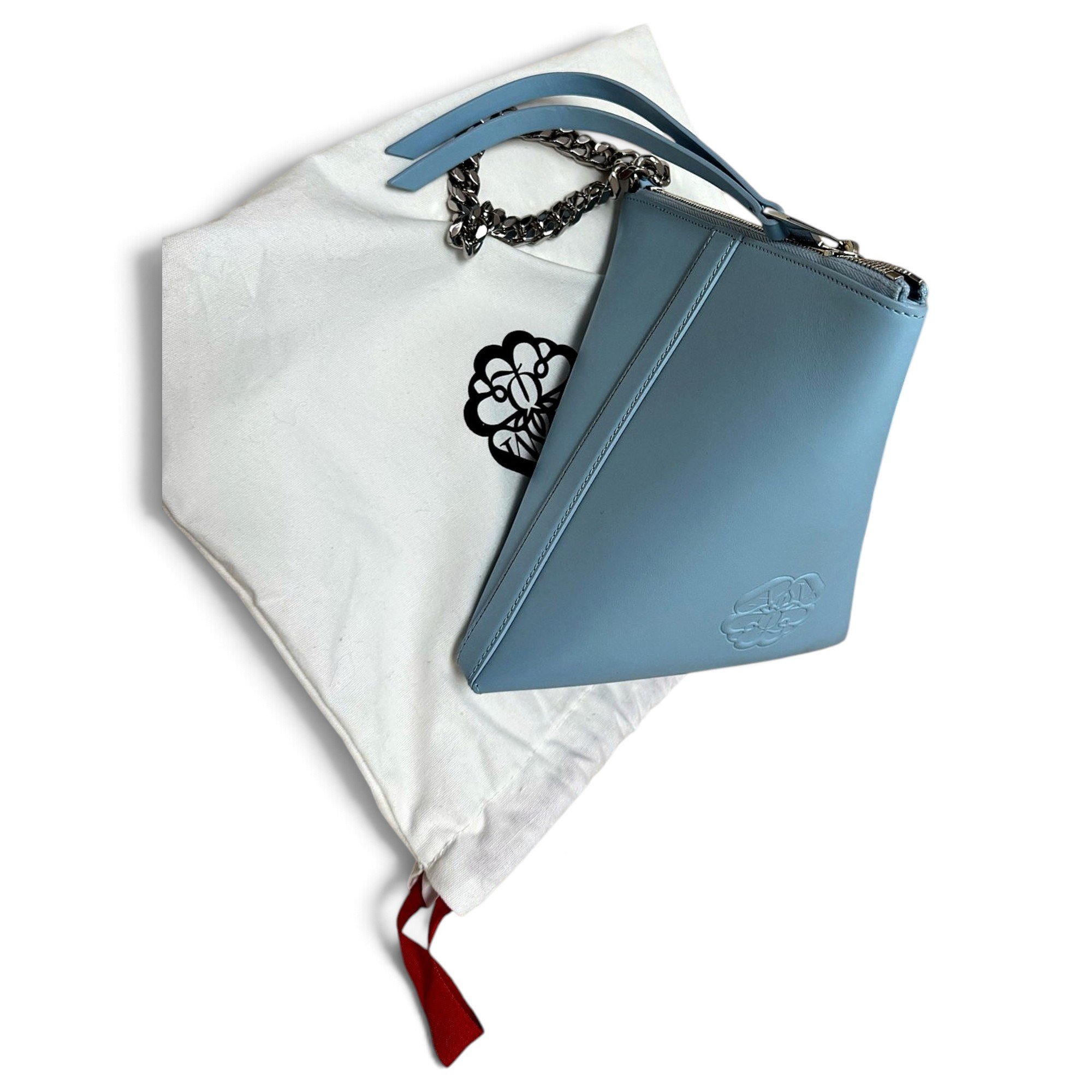 Skull leather clutch bag
