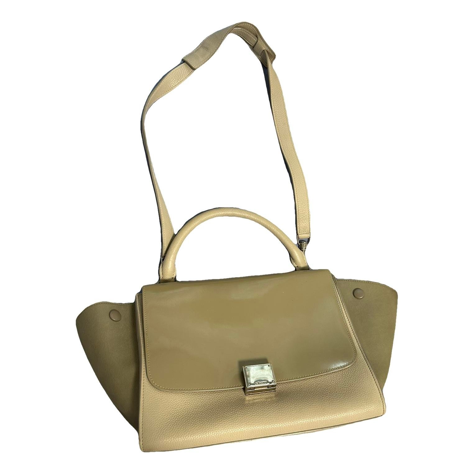 Trapèze leather handbag