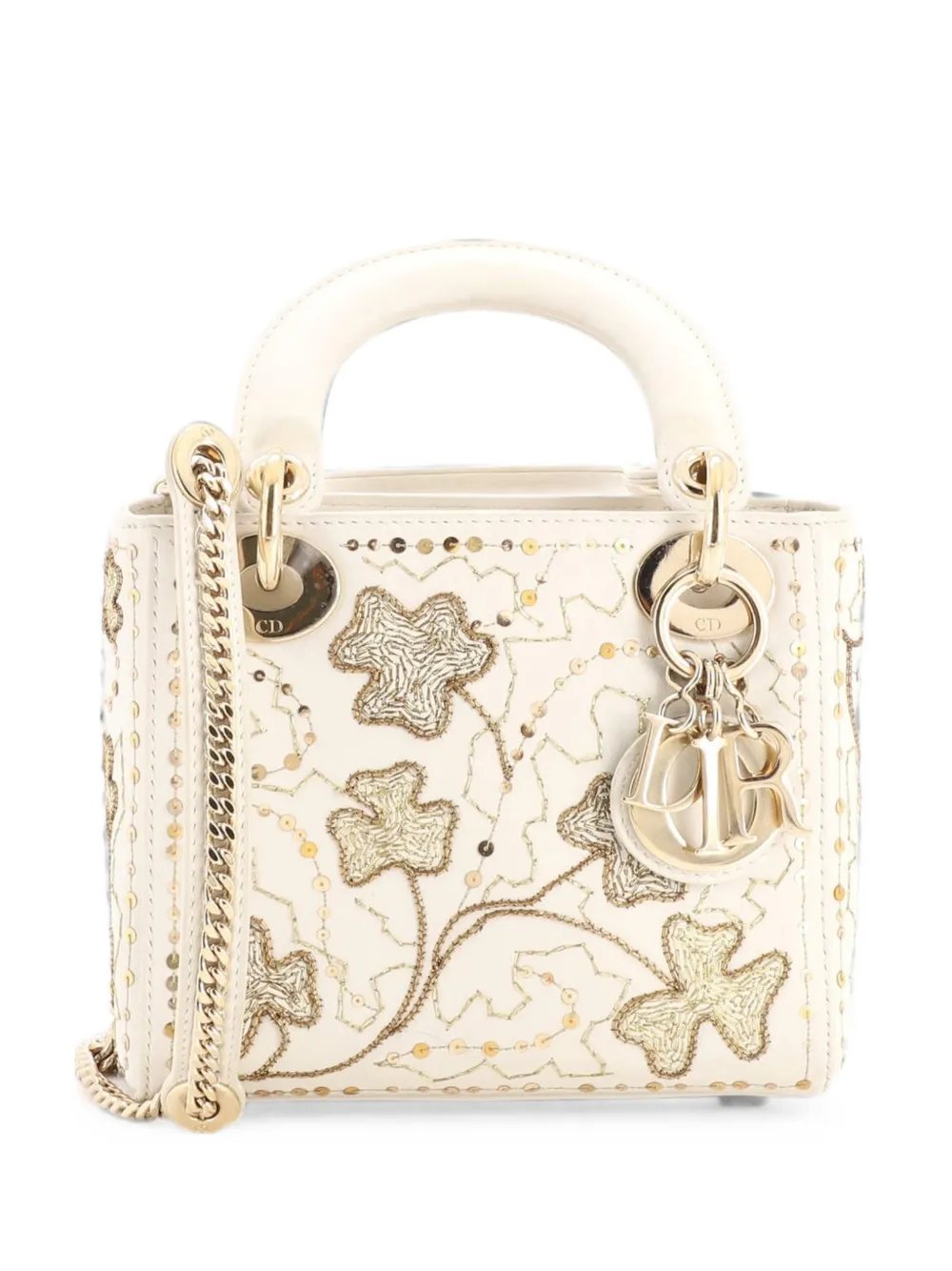 Lady Dior Chain Bag Embroidered Calfskin Mini satchel