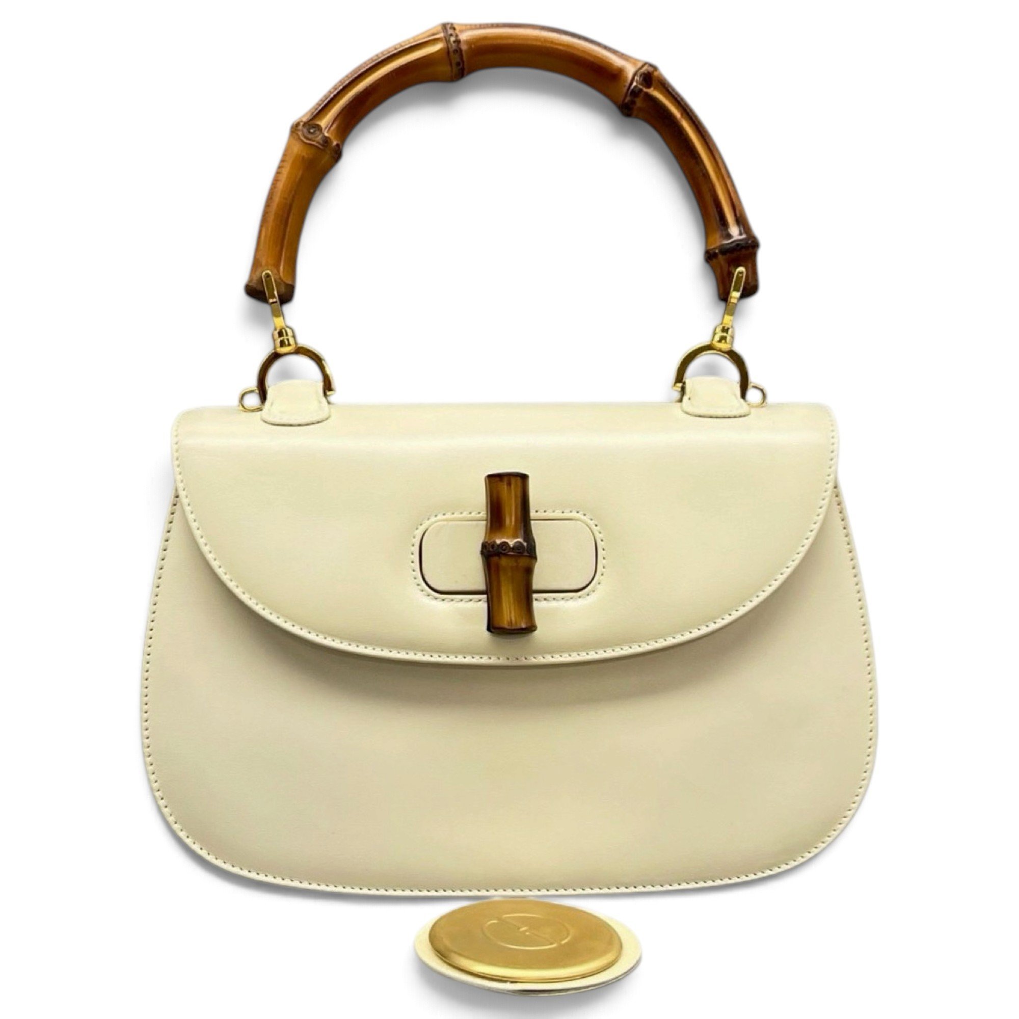Convertible Bamboo Top Handle leather handbag