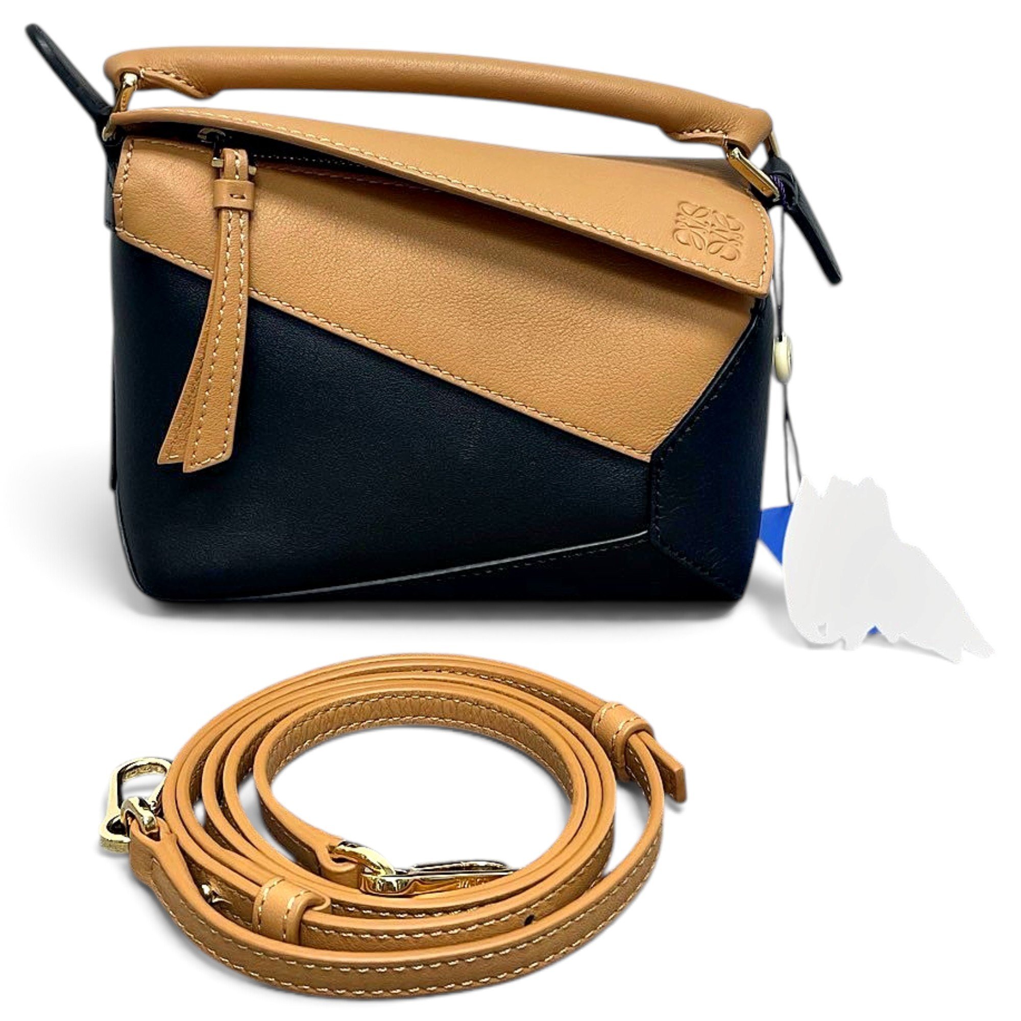 Puzzle leather handbag