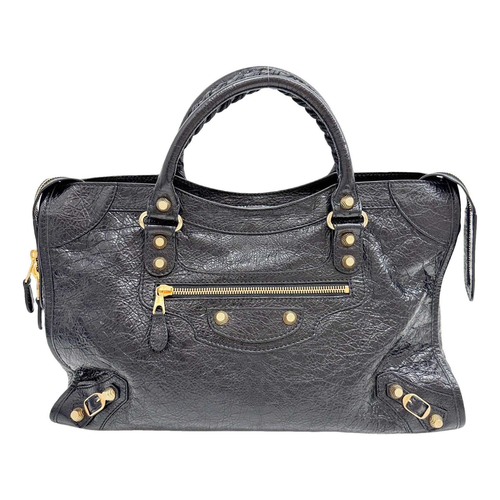 City leather handbag