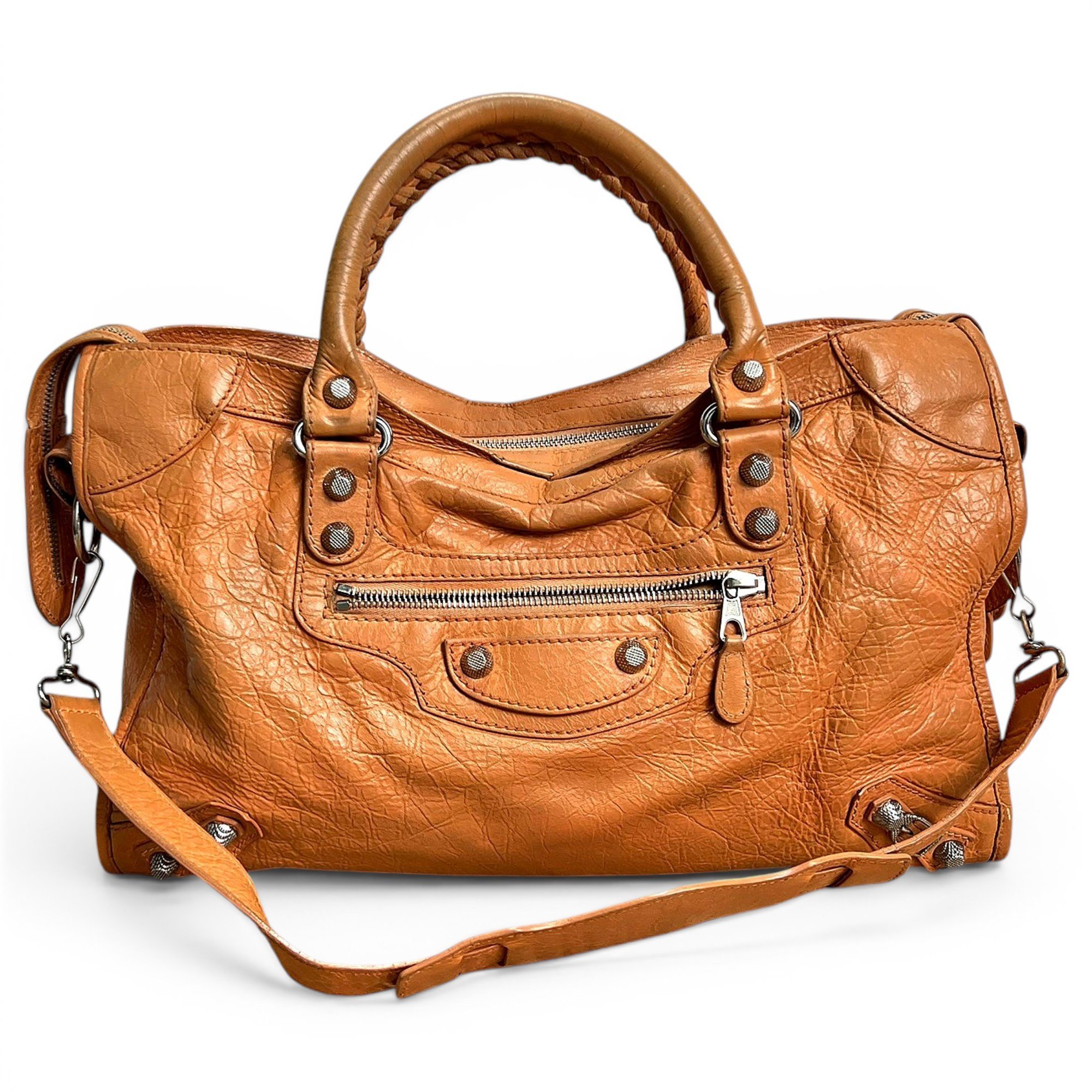 City leather handbag