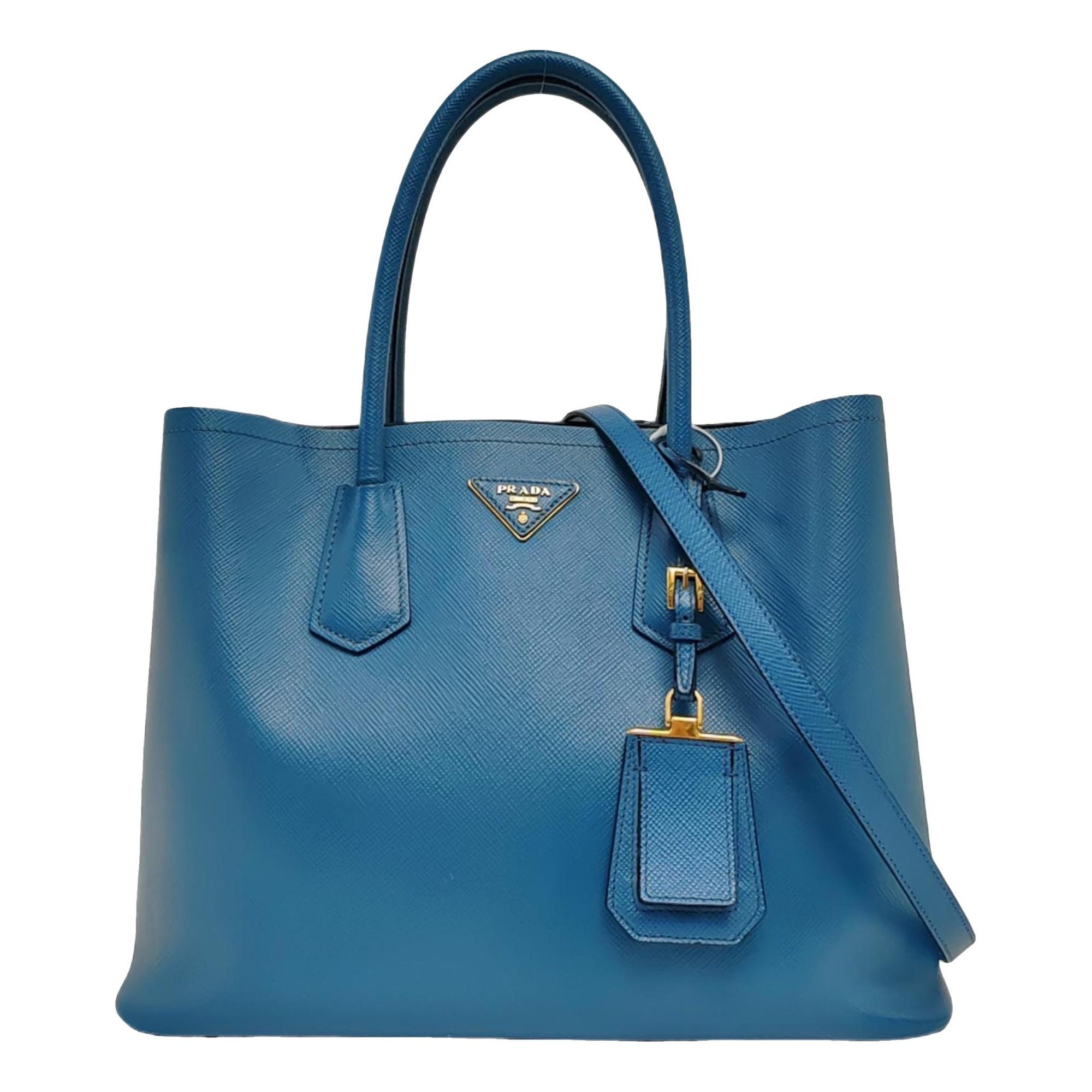 Double leather handbag