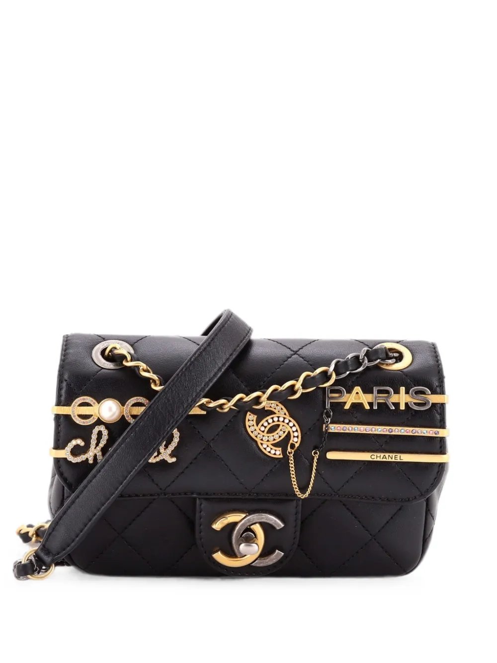 Coco Clips Flap Bag Embellished Quilted Lambskin Mini crossbody bag