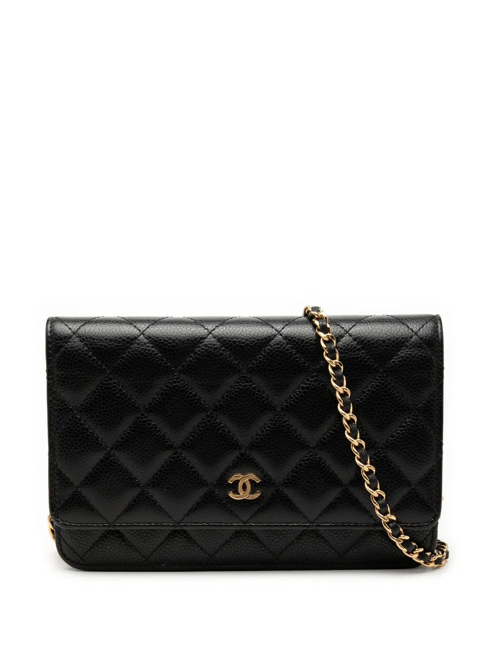 2019 CC Quilted Caviar Wallet on Chain crossbody bag