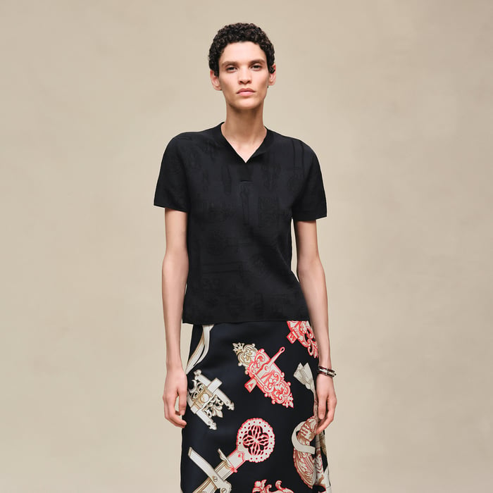 Noir "Ferronnerie" Short-sleeve Sweater