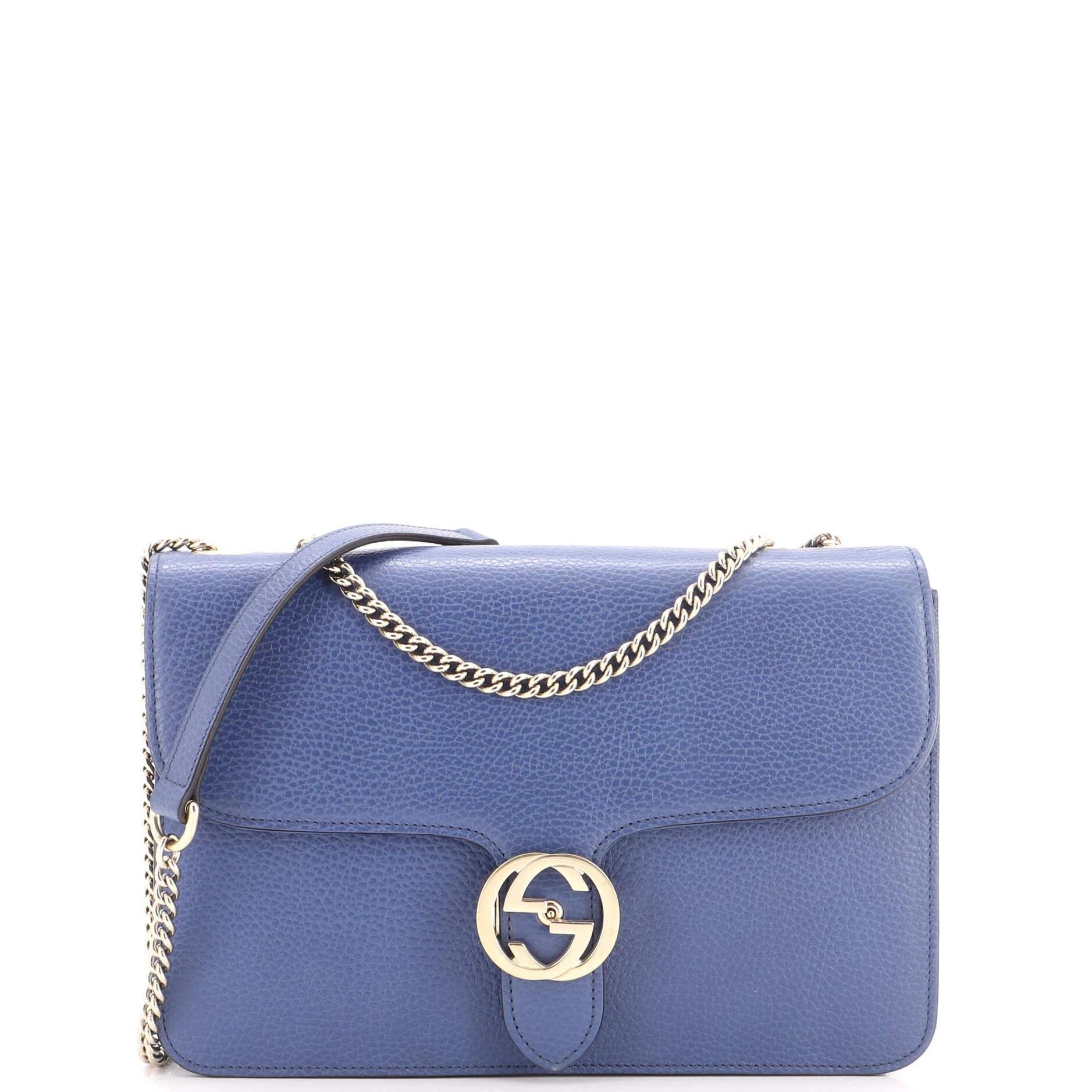 Interlocking leather handbag