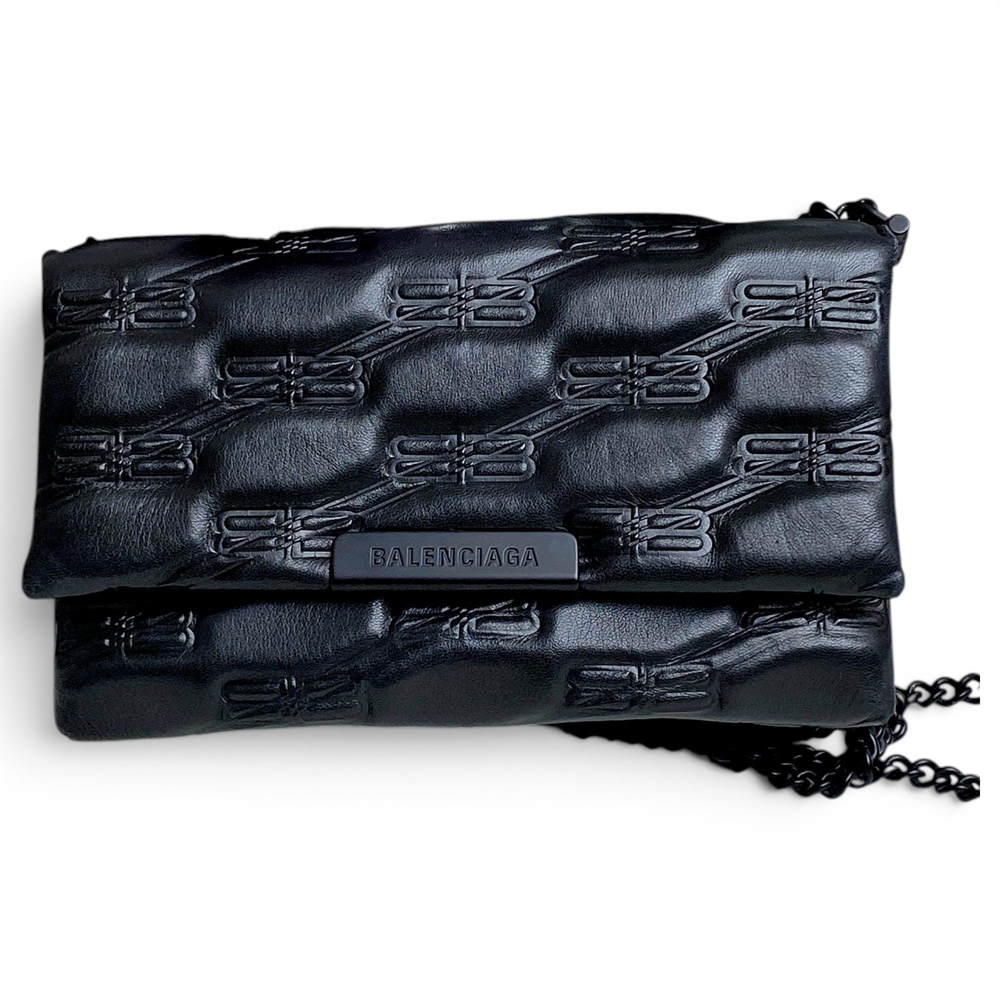 Crush leather handbag