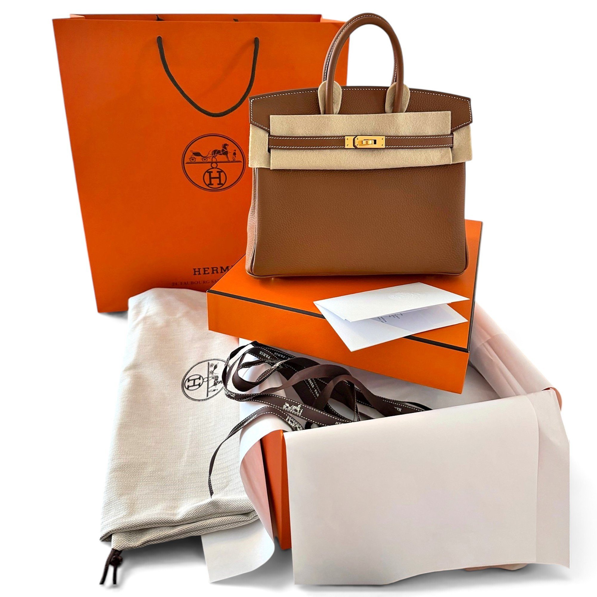 Birkin 25 leather handbag