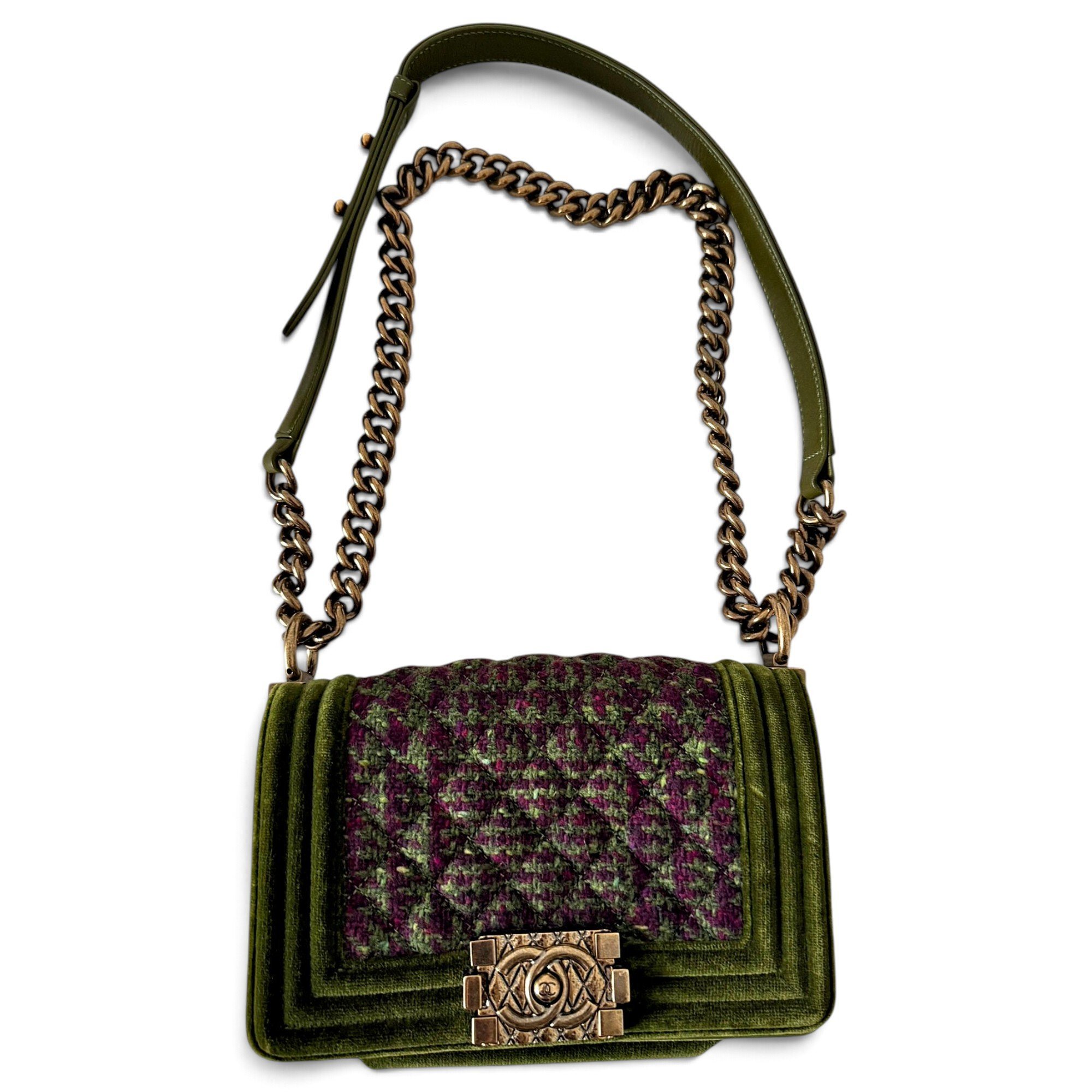 Boy velvet handbag